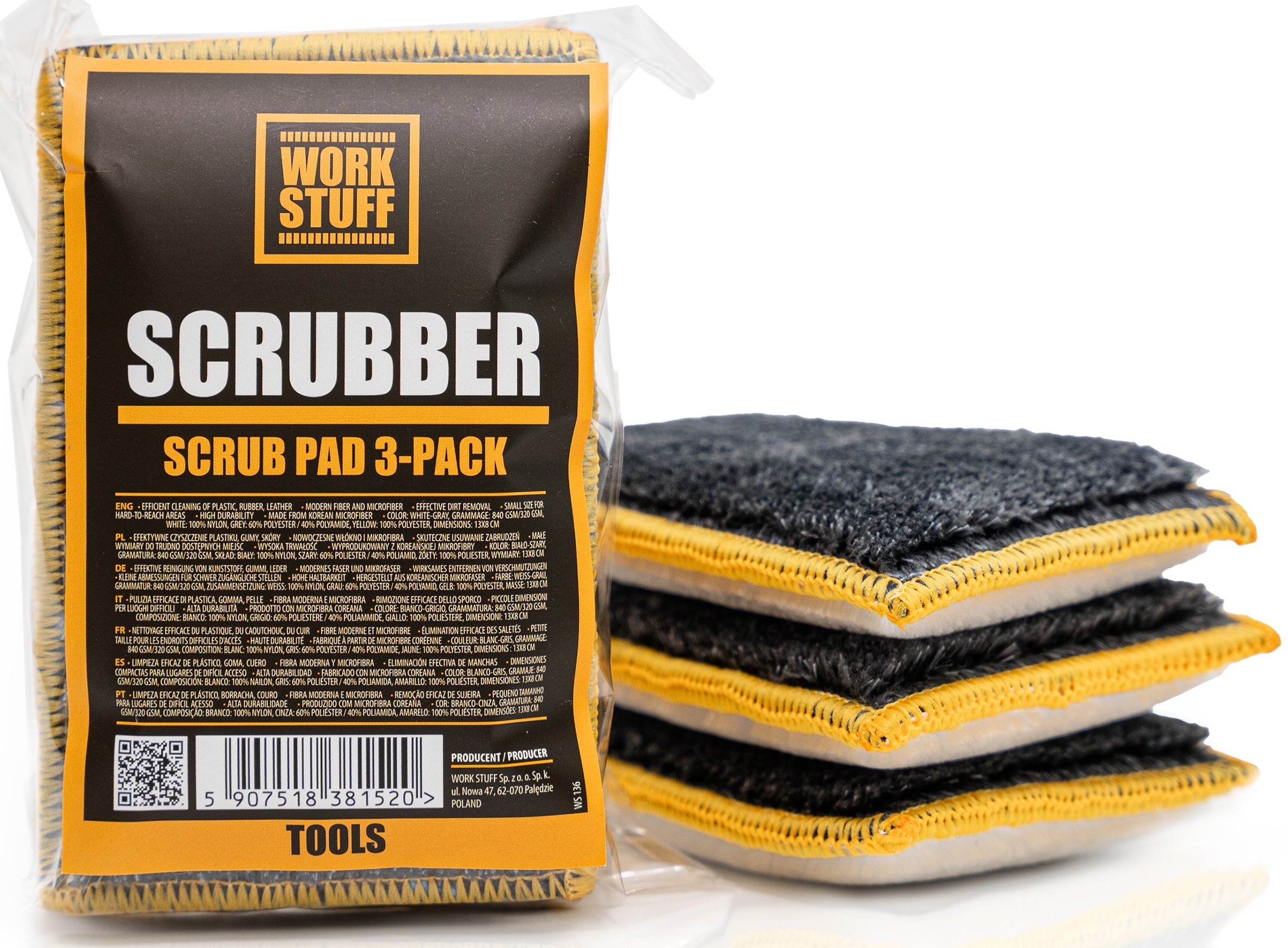 WORK STUFF SCRUBBER PAD 3-PACK CAR INTERIOR CLEANING PAD SET Manufacturer Work Stuff