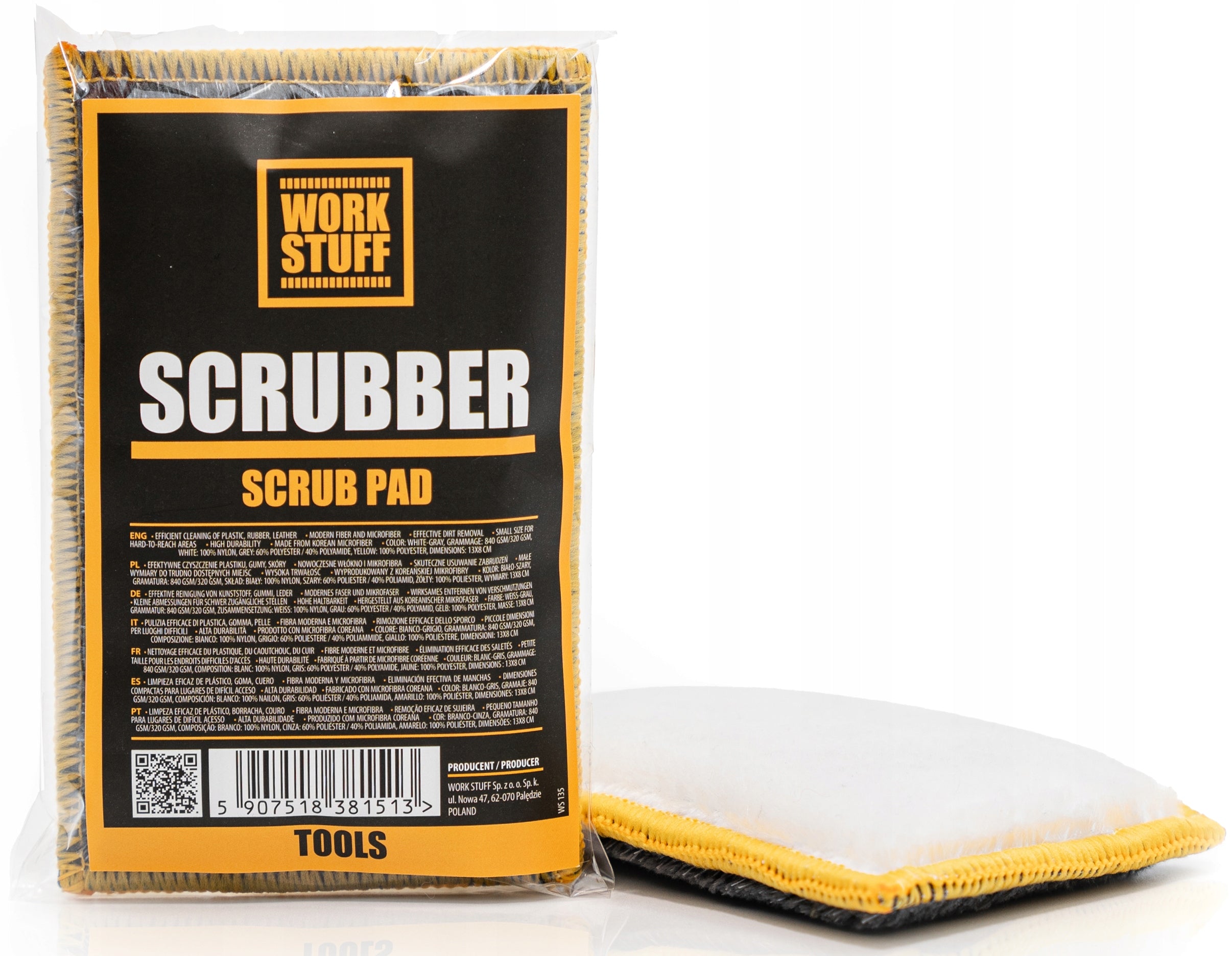 WORK STUFF Scrubber Scrub Pad with Double Sided Interior Cleaning Hair Manufacturer Work Stuff
