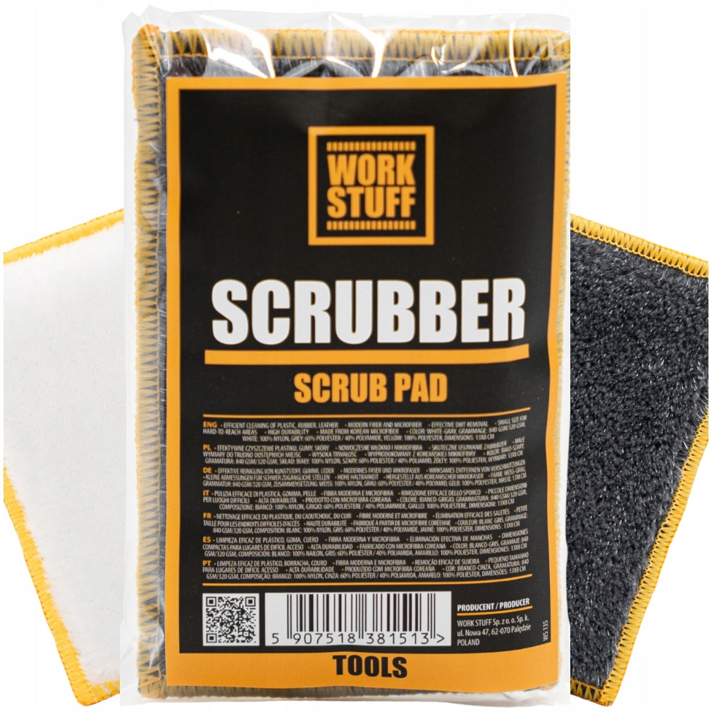 WORK STUFF Scrubber Scrub Pad with Double Sided Interior Cleaning Hair