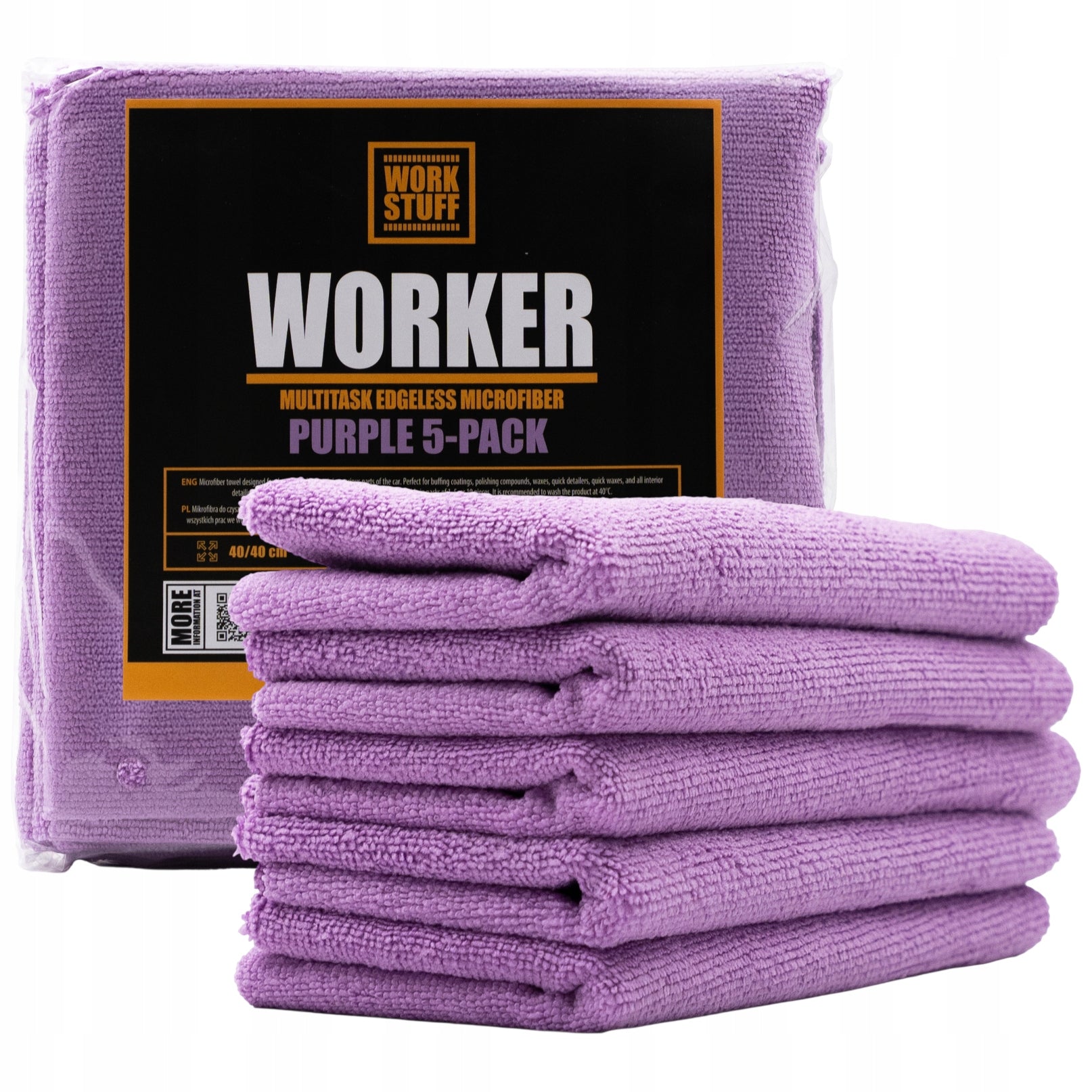WORK STUFF WORKER 5-PACK SET OF 5X VERSATILE SEAMLESS MICROFIBERS