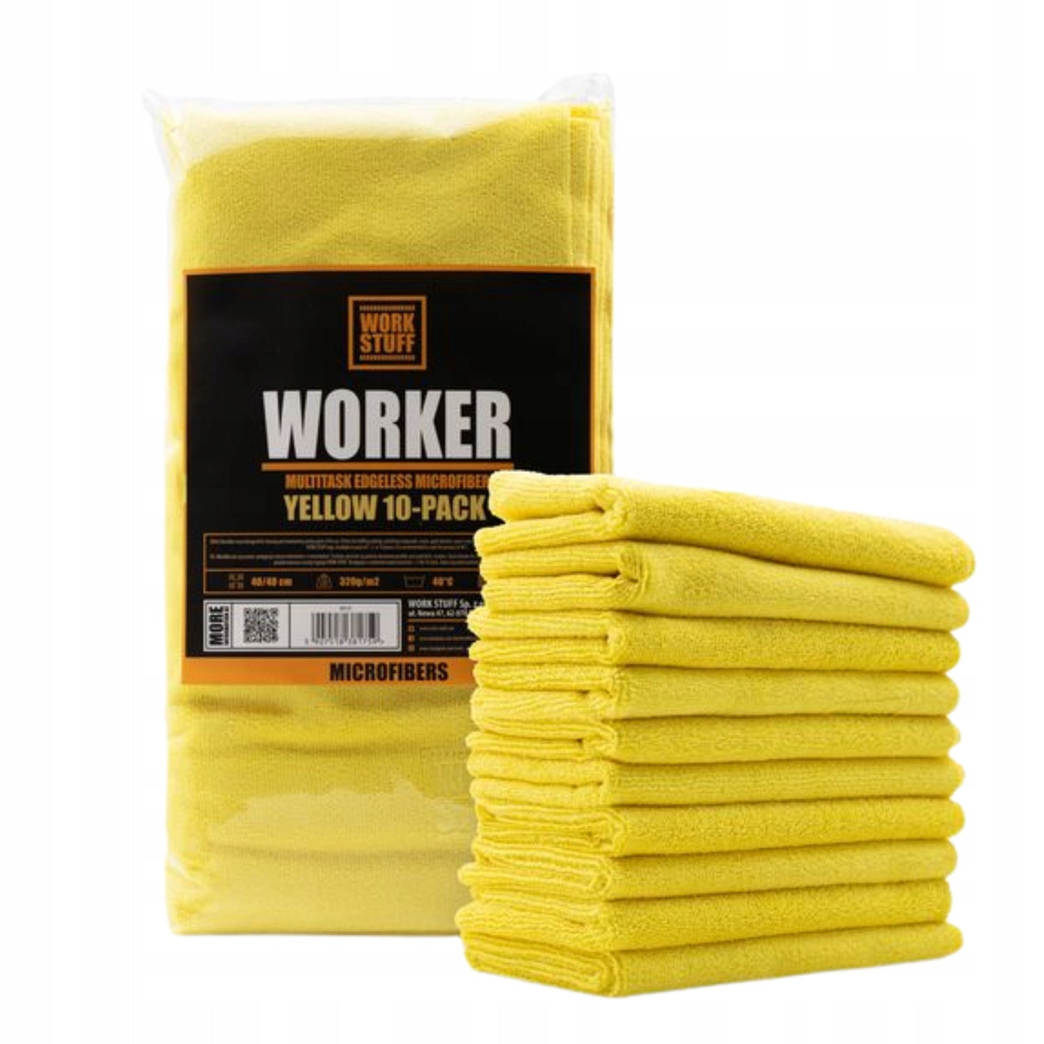 WORK STUFF WORKER YELLOW 10-PACK 40X40CM 320GSM - universal microfiber