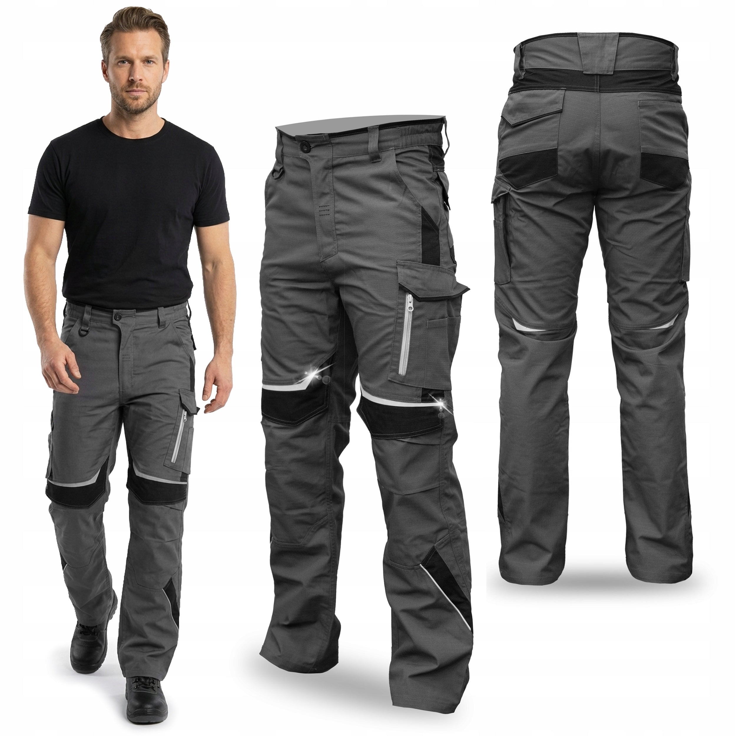 WORK TROUSERS MEN'S PROTECTIVE ASSEMBLY TROUSERS DURABLE RIP-STOP BHP