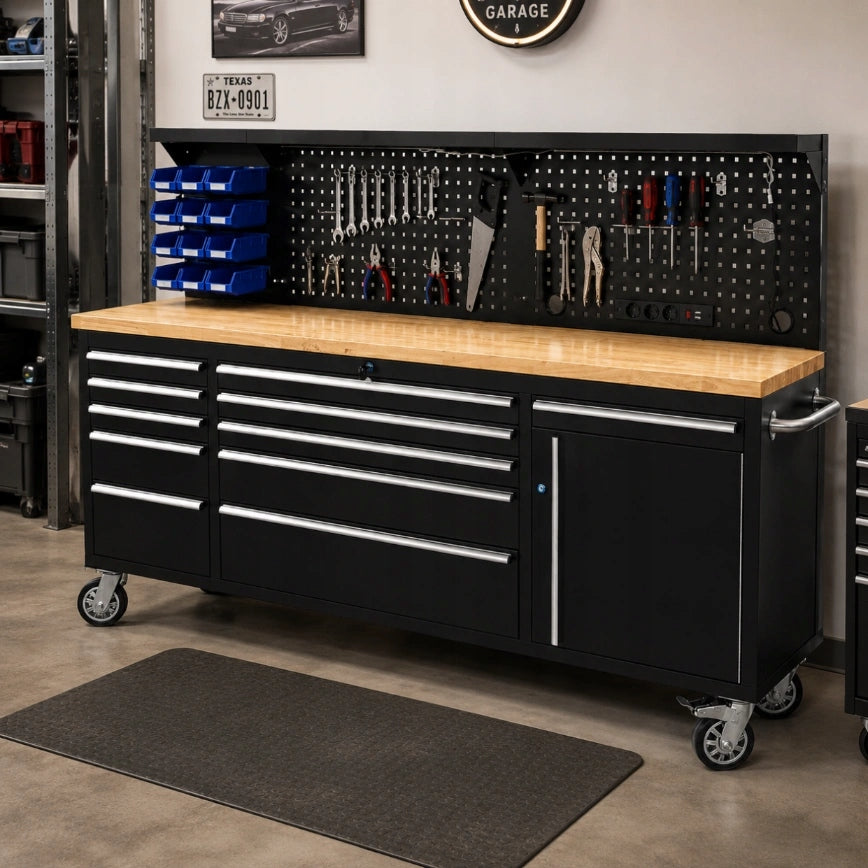 WORKBENCH TOOL TROLLEY LITTER BOX CABINET 215cm XXL LED STRIP 230V Product weight with unit packaging 145 kg