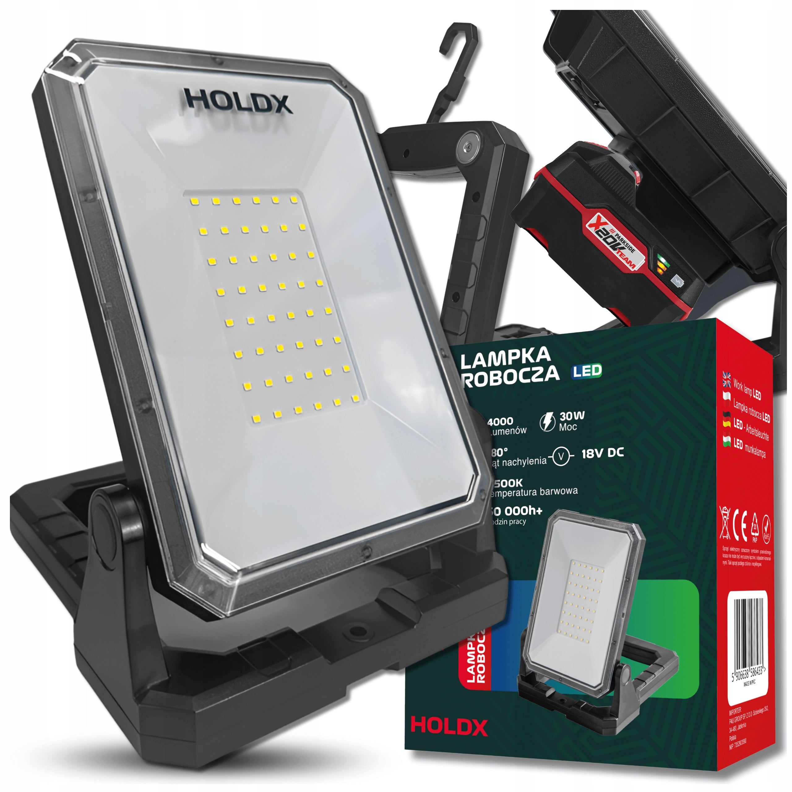 WORKING LAMP HALOGEN LED FOR PARKSIDE WITH USB 6500K PORTABLE CONSTRUCTION STRONG