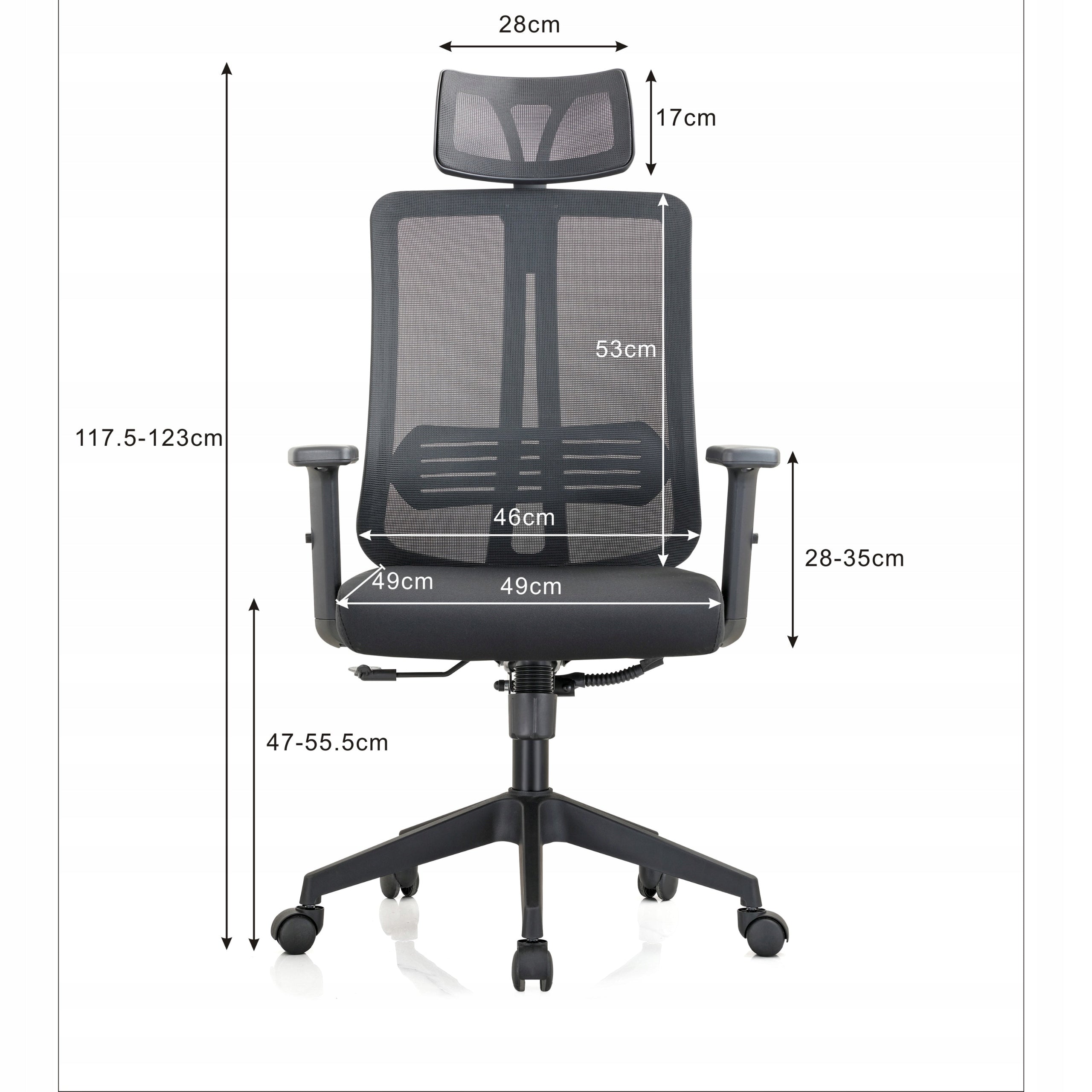 WORKREST ergonomic office swivel chair adjustable tilt black K25 Manufacturer code K25-WOR-CZA