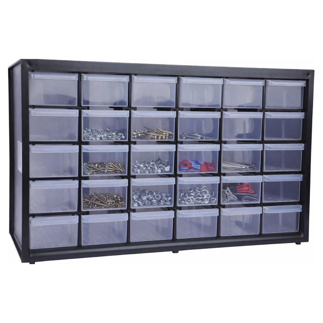 WORKSHOP BOOKCASE WITH 30x DRAWERS PARTS ORGANIZER BOOKCASE CONTAINER SHELF