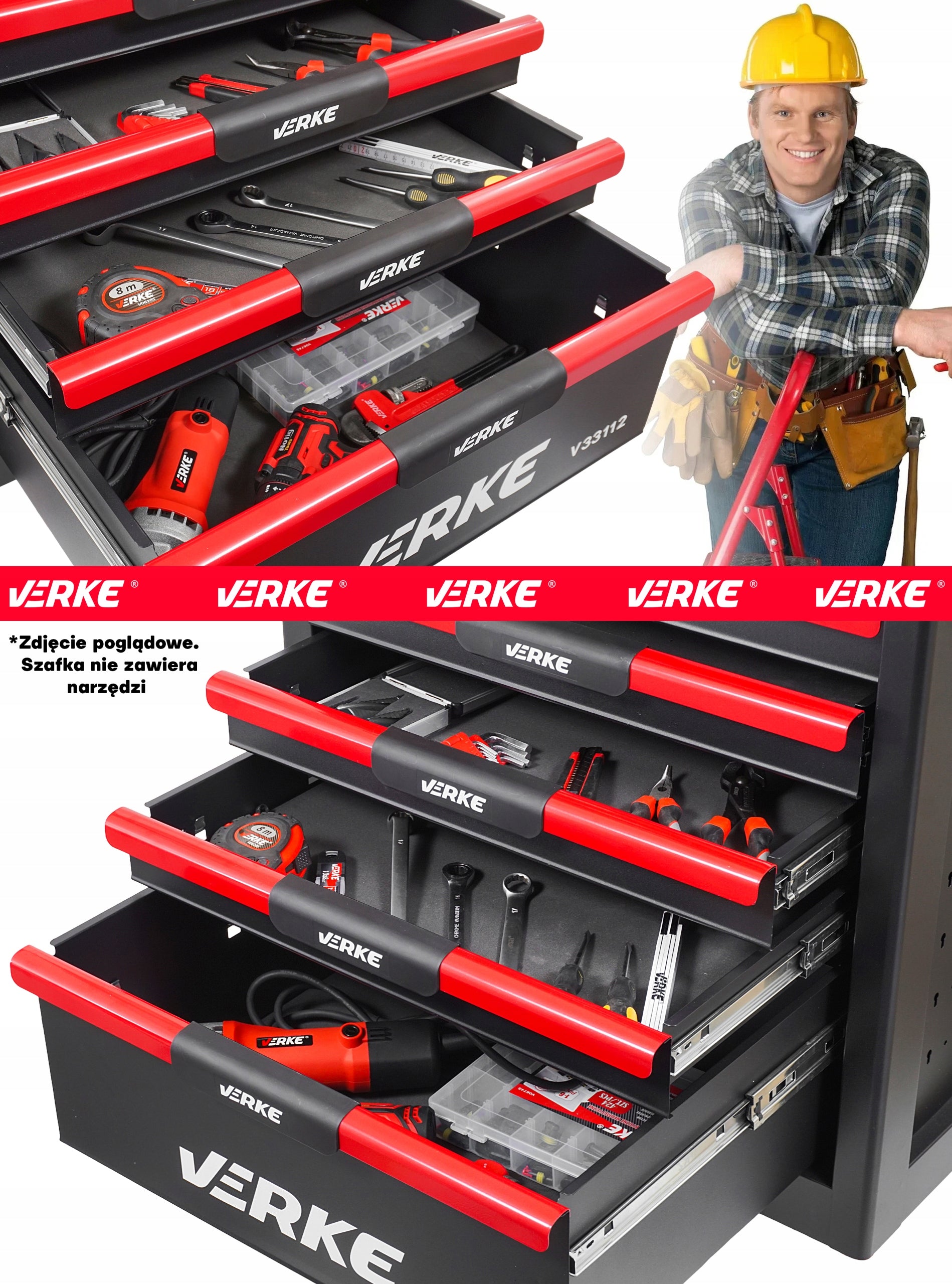 WORKSHOP CABINET SERVICE TOOL CART FOR TOOLS EMPTY 7 DRAWERS Number of drawers 7