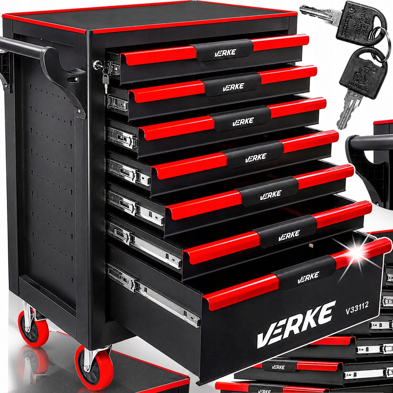 WORKSHOP CABINET SERVICE TOOL CART FOR TOOLS EMPTY 7 DRAWERS