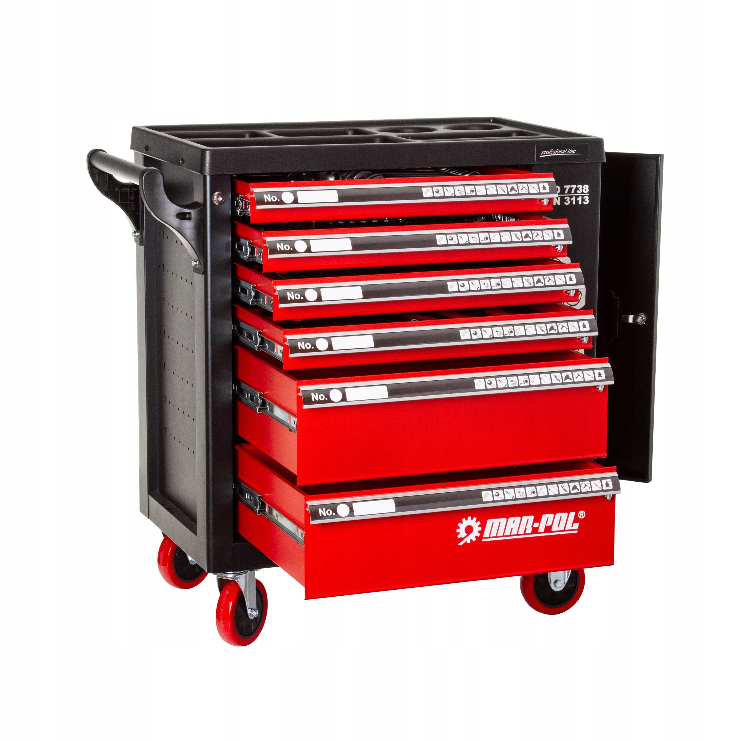 WORKSHOP CABINET SERVICE TROLLEY PREMIUM TOOLS SET 183 EL Manufacturer code M66601