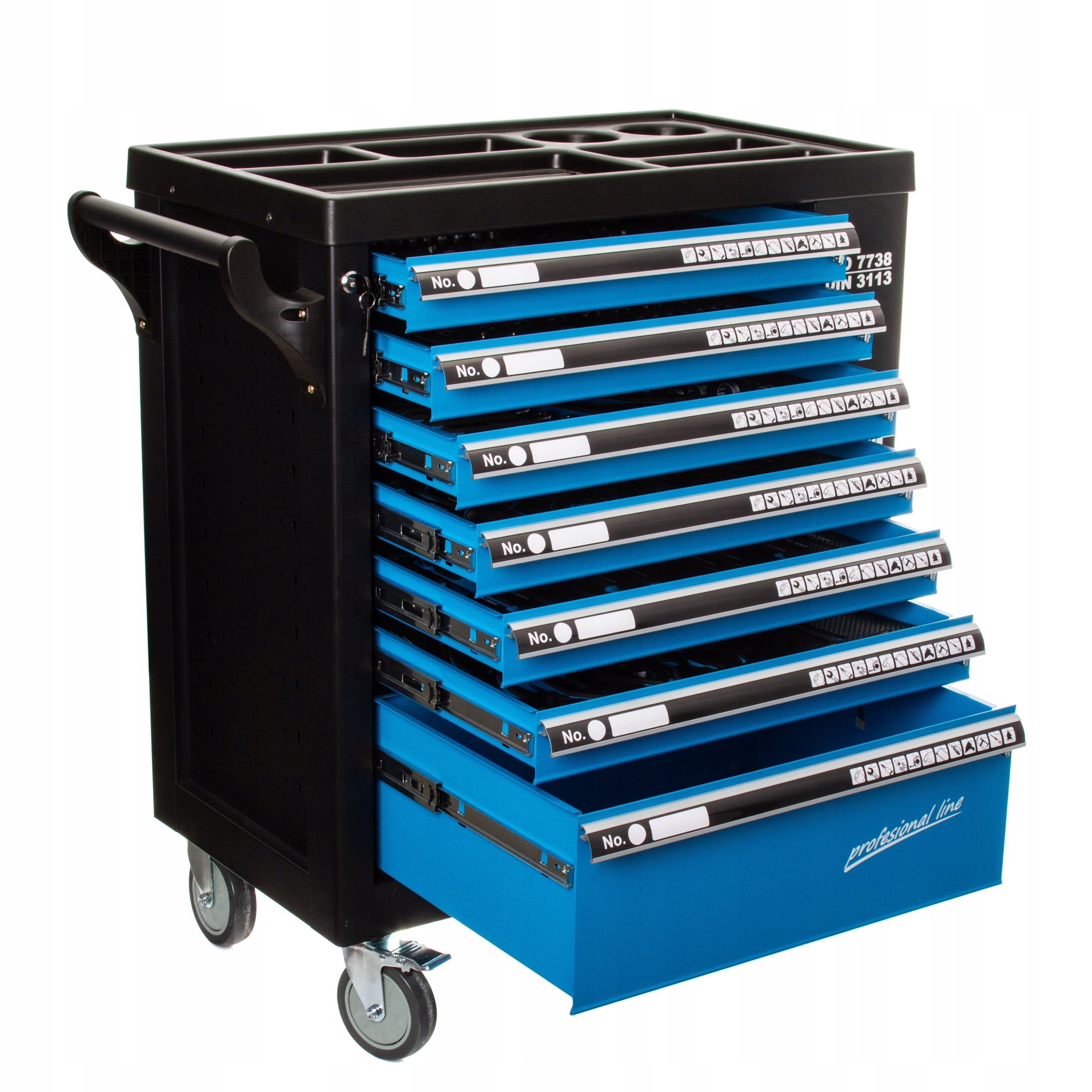 WORKSHOP CABINET SERVICE TROLLEY PREMIUM TOOLS SET 258EL Brand Cata