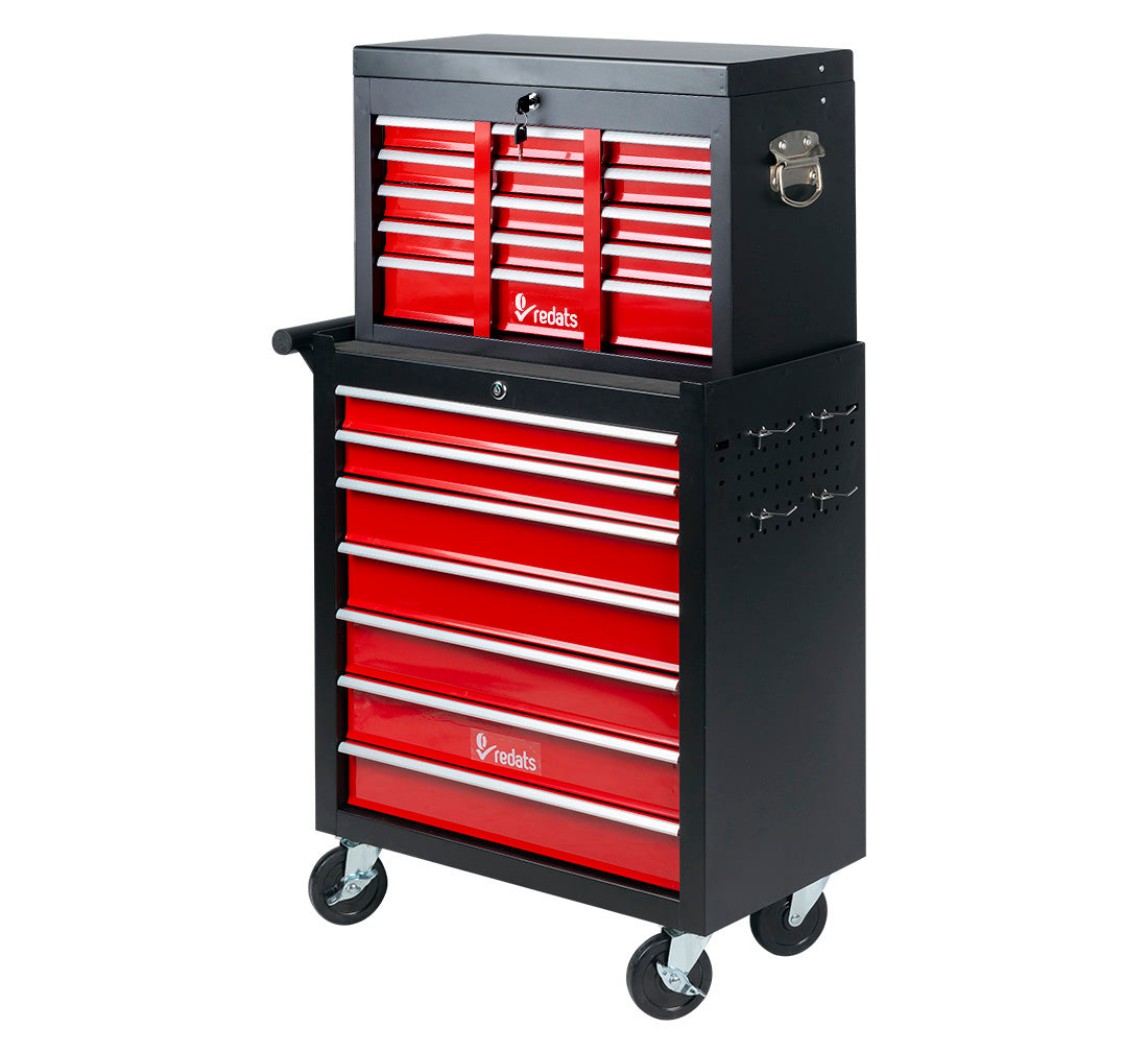 WORKSHOP CABINET TOOL BOX 16 DRAWERS REDATS Accessories included no