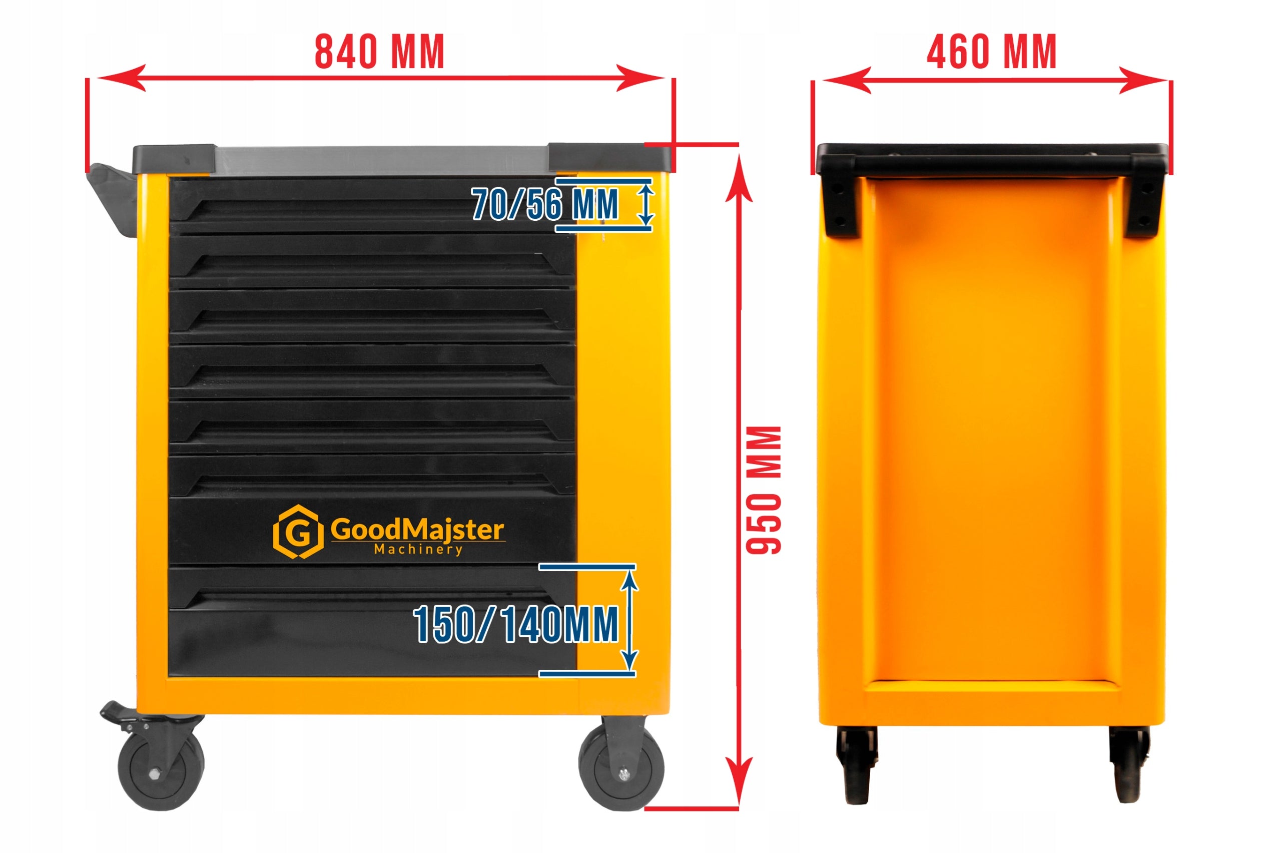 WORKSHOP CABINET TOOL TROLLEY 263/108-EL GoodMajster GMM-TB704R Product width 84 cm