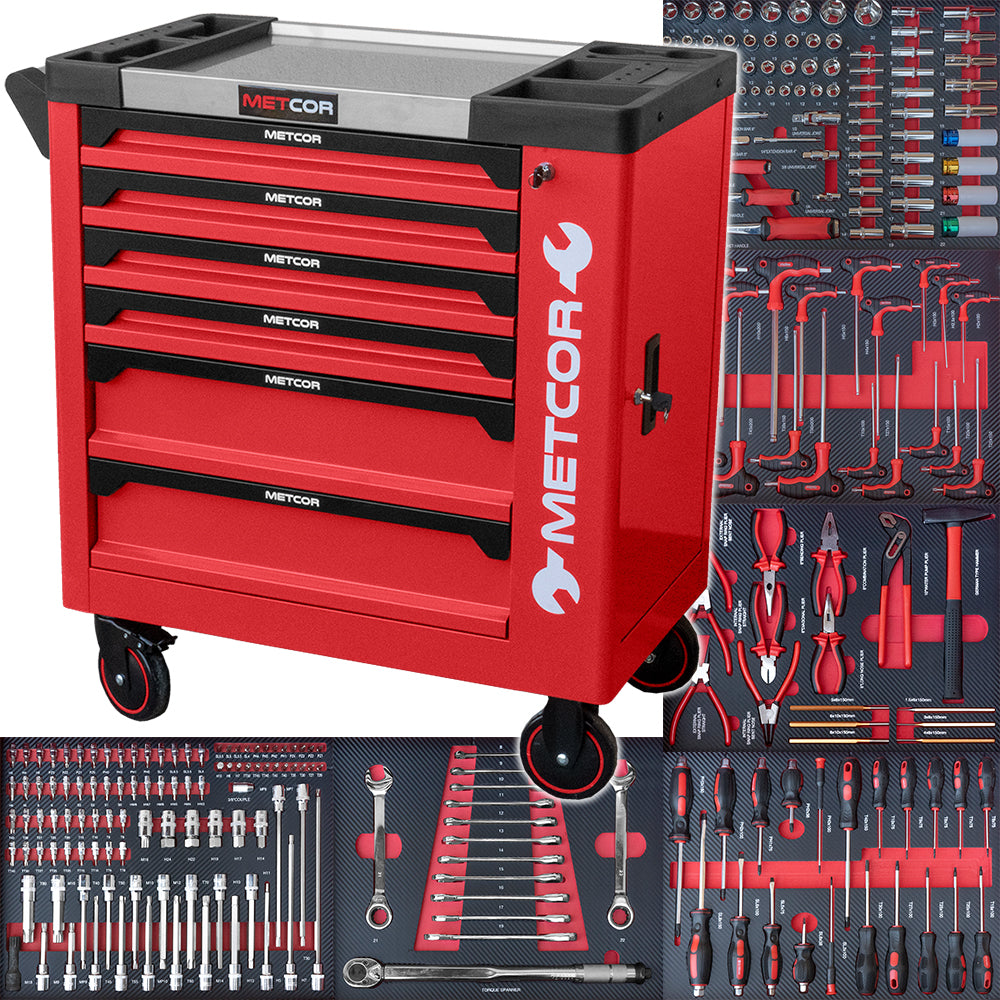 WORKSHOP CABINET TOOL TROLLEY METCOR WITH TOOLS CD3306EDGE TOOLS