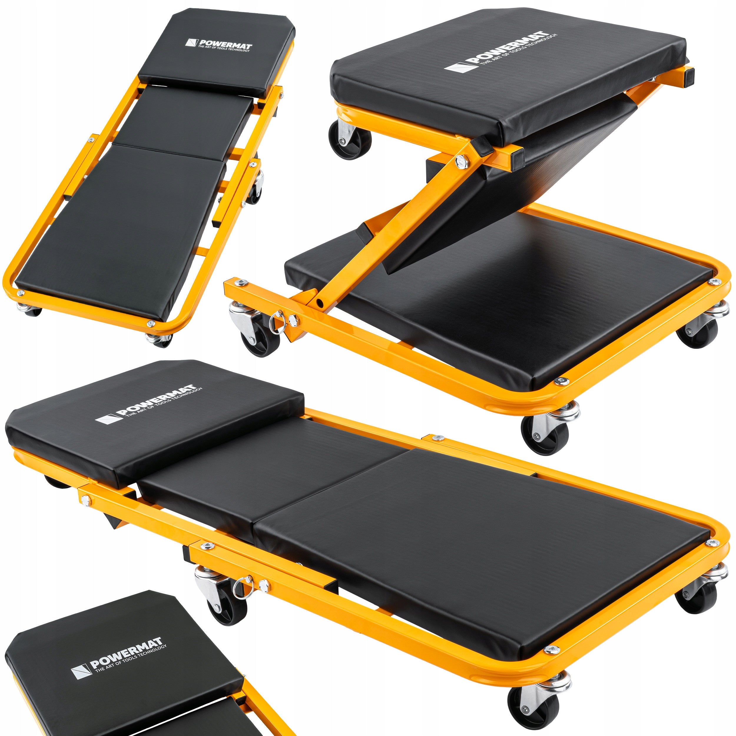 WORKSHOP COUCH 2IN1 SERVICE SEAT STOOL 150KG 91CM WHEELS