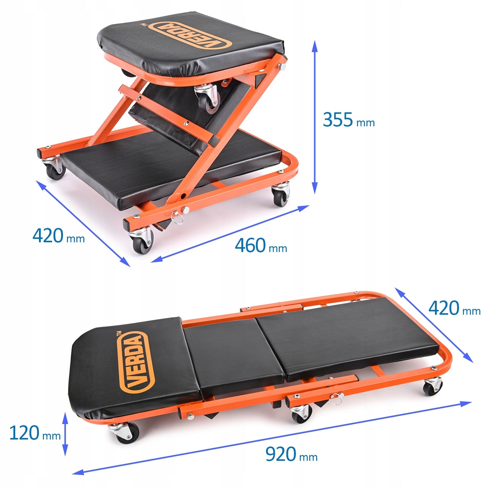 WORKSHOP COUCH FOLDING 2in1 STOOL STROLLER WORKSHOP LOUNGER Manufacturer code SN6711