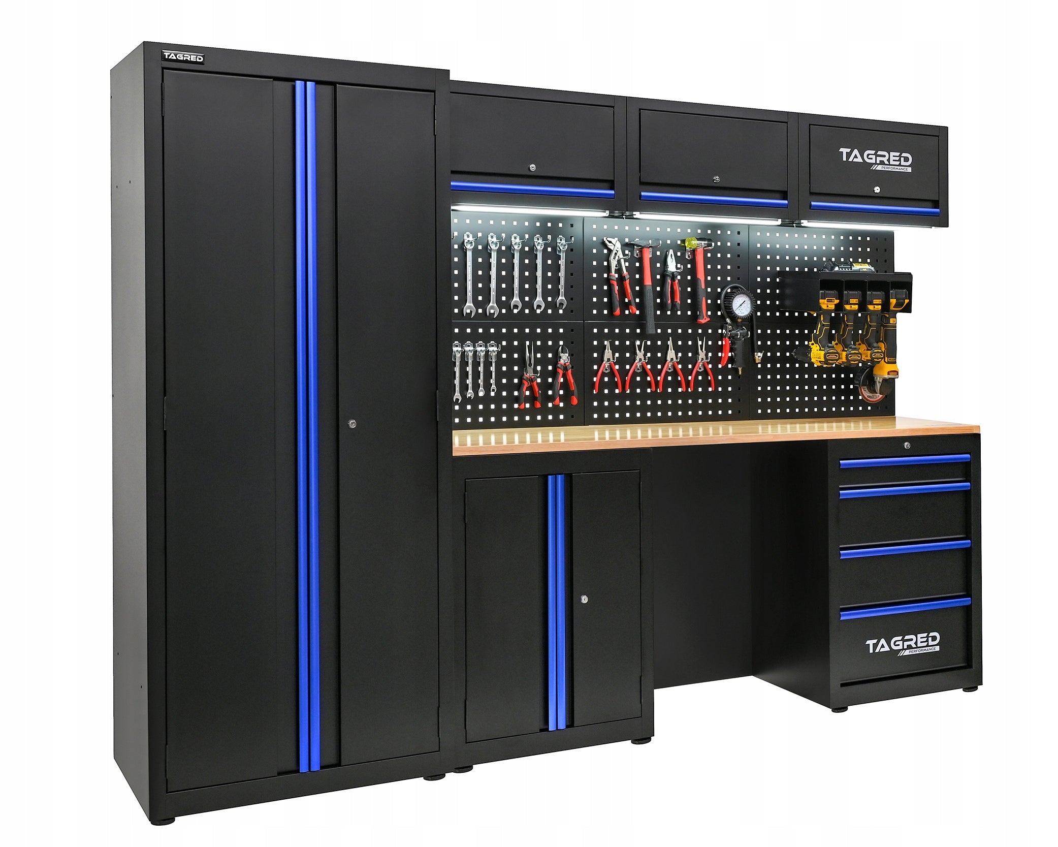 WORKSHOP FURNITURE FOR TOOLS WARDROBE FOR GARAGE WORKSHOP 7 LED MODULES Brand Tagred