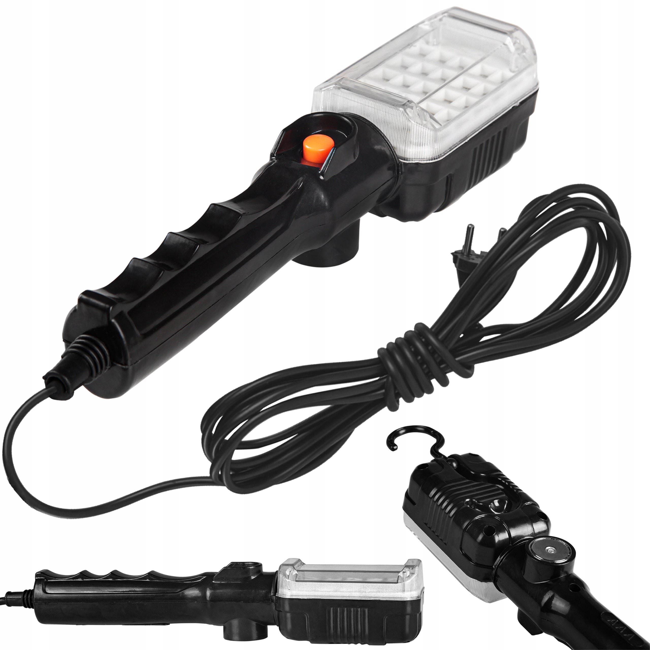 WORKSHOP LAMP 230V 12W FLASHLIGHT WITH HOOK MAGNET ON CABLE 5M