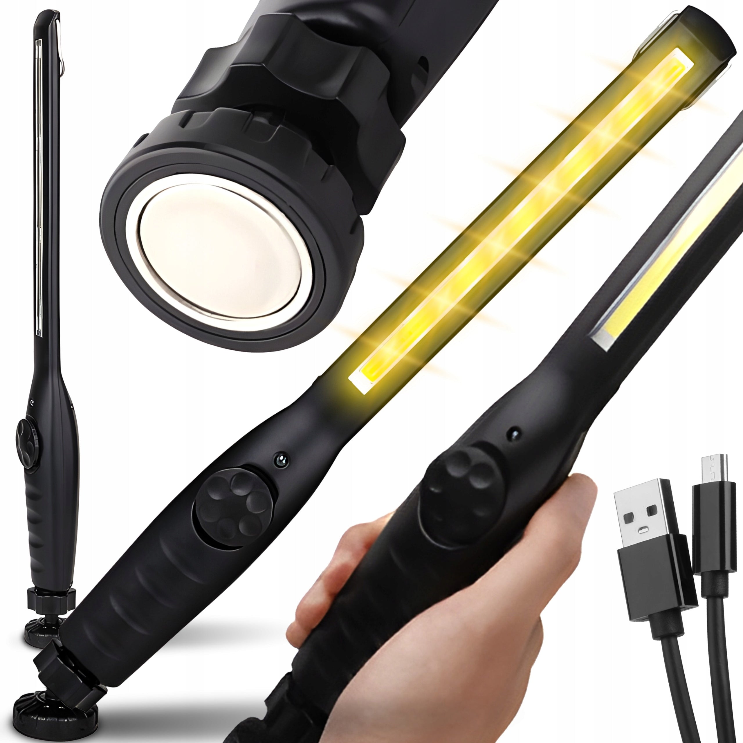 WORKSHOP LAMP WORKING FLASHLIGHT RECHARGEABLE LED COB 8W ROTATING BODY