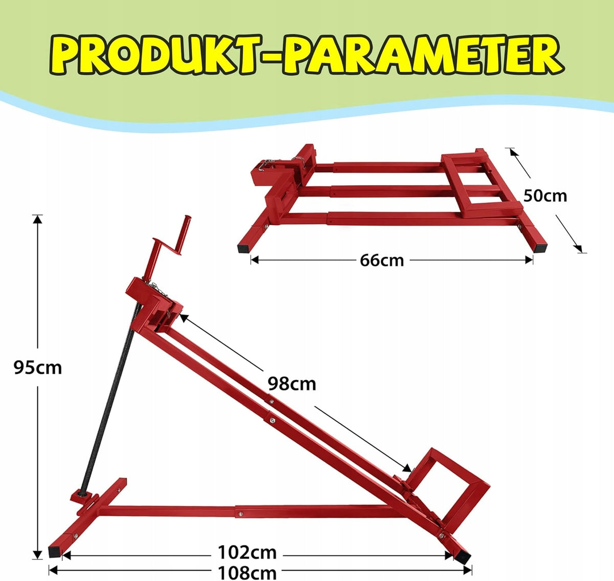 WORKSHOP LIFT FOR LAWN TRACTOR MADE OF STEEL BY 45° LIFT Manufacturer code PODNOŚNIK