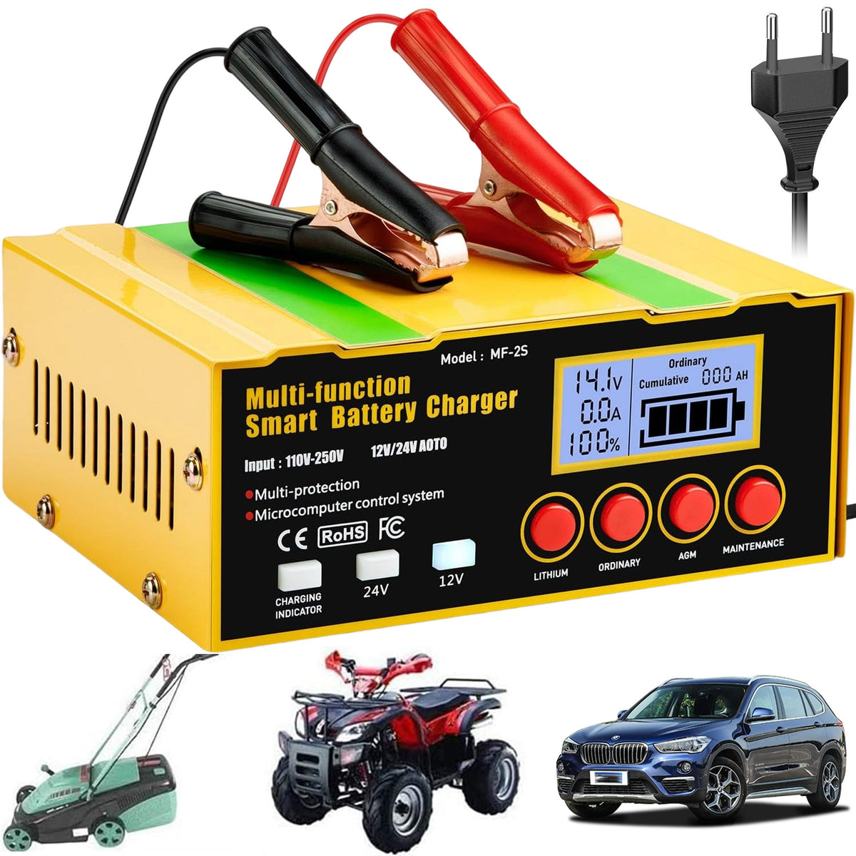 WORKSHOP RECTIFIERS CHARGER 12V/24V WITH SCREEN LCD AGM SAFETY