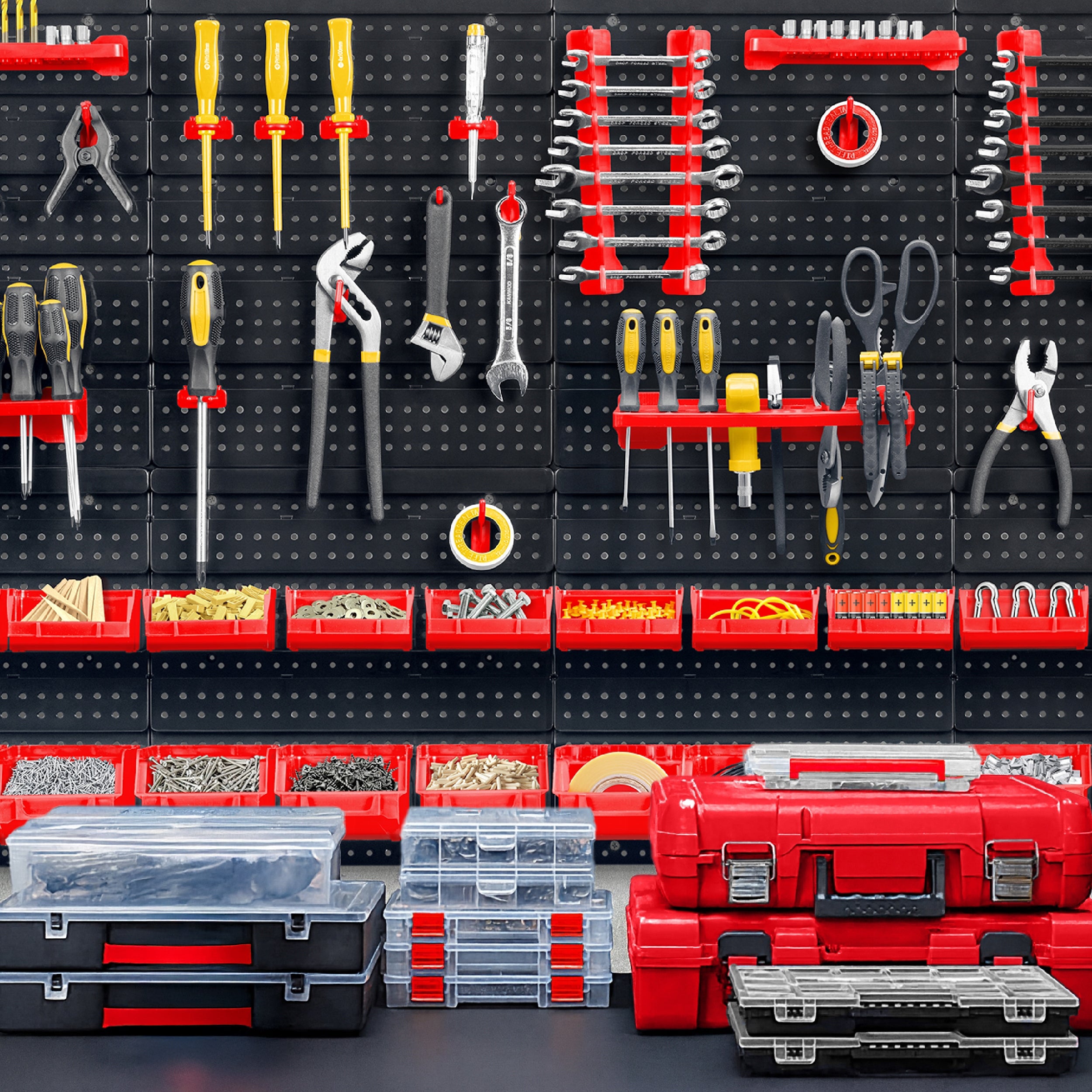WORKSHOP TOOL BOARD 128x76cm HUMBERG 54 elements FULL set Kind backboard