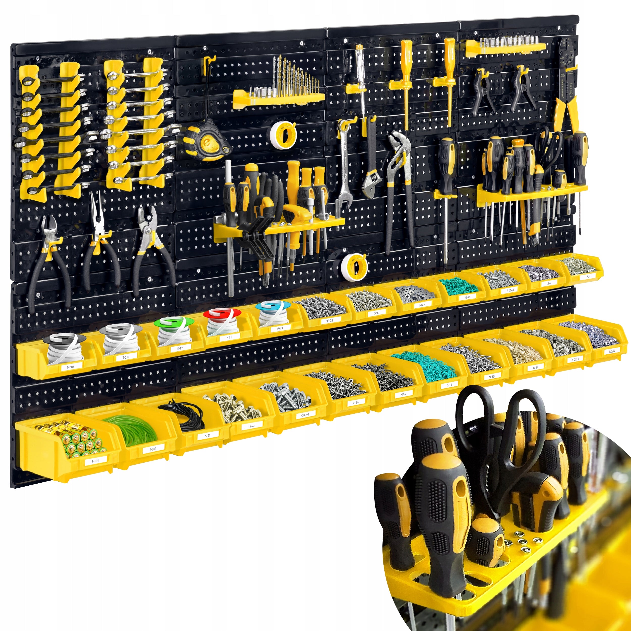 WORKSHOP TOOL BOARD 128x76cm HUMBERG 54 elements FULL set