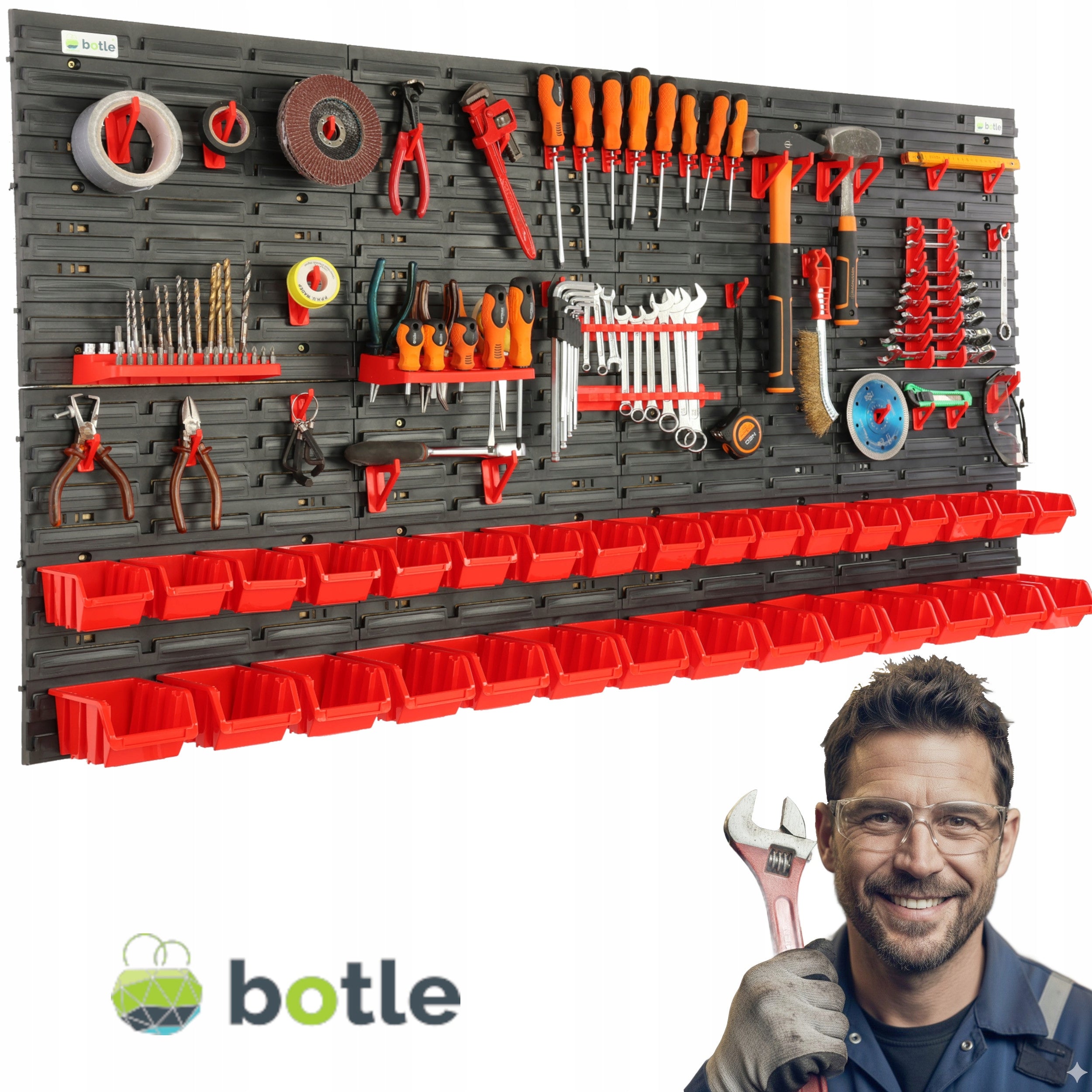 WORKSHOP TOOL BOARD GARAGE WALL FOR TOOLS 160x80cm