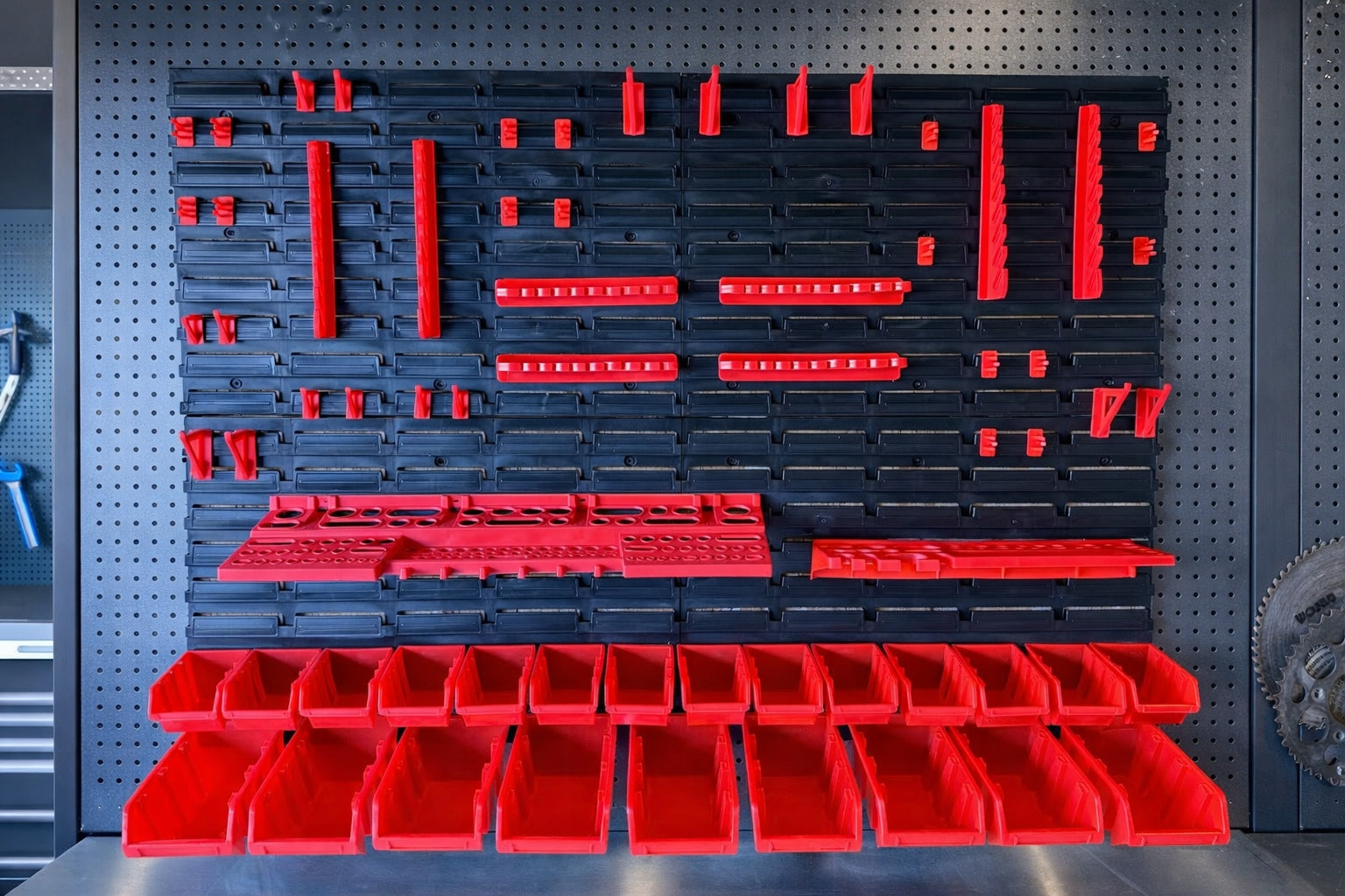 WORKSHOP TOOL BOARD WALL 1152x780mm +23 CUVETTES GARAGE HANDLES Manufacturer code AHB04