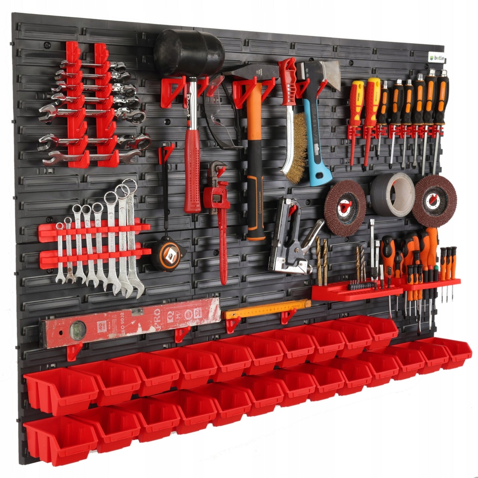 WORKSHOP TOOL BOARD WALL 116x80cm + 23 CUVETTES GARAGE HANDLES EAN (GTIN) 5904865739370