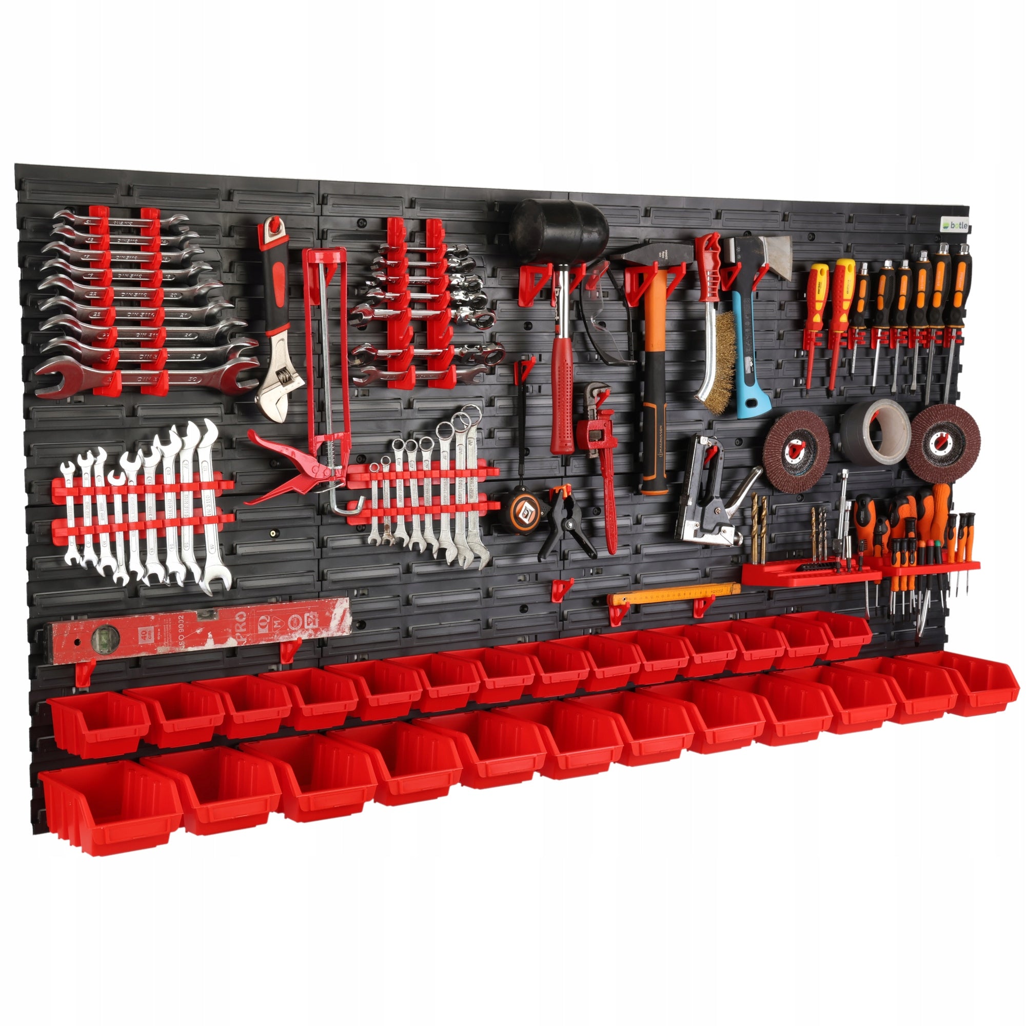WORKSHOP TOOL BOARD WALL 160x80cm + 26 CUVETTE GARAGE HANDLES