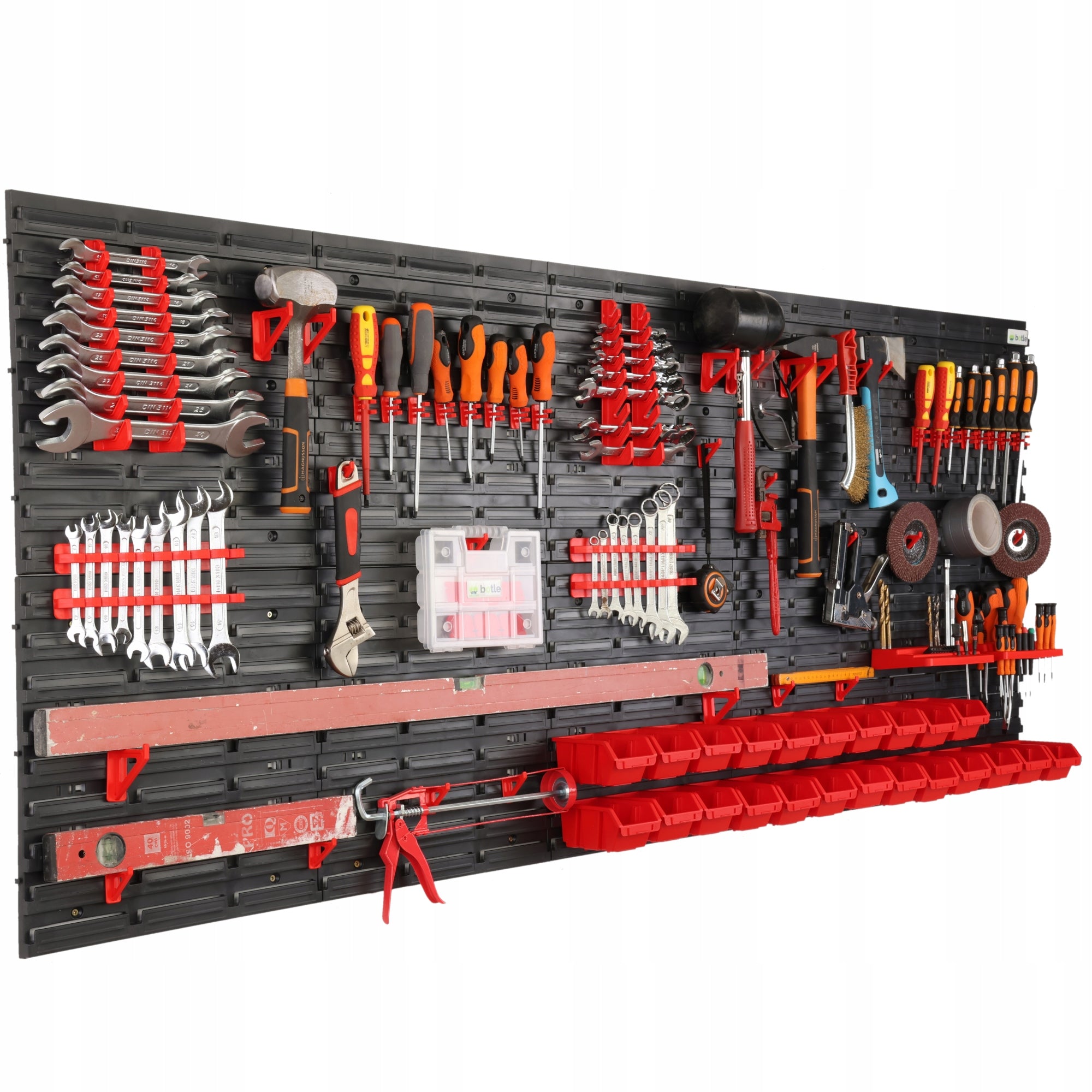 WORKSHOP TOOL BOARD WALL 200x80CM 23 CUVETTES GARAGE HANDLES