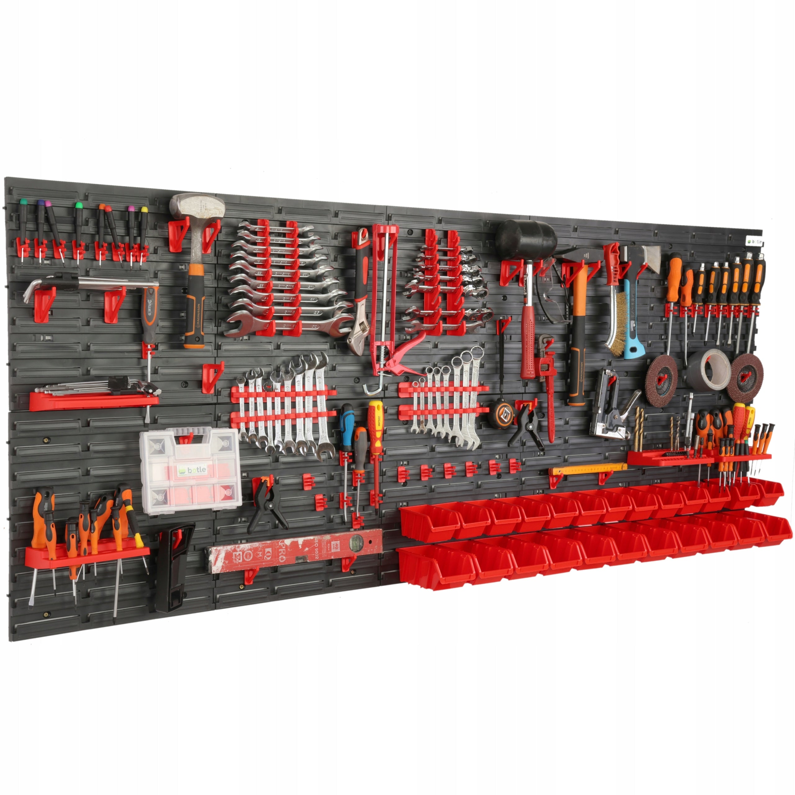 WORKSHOP TOOL BOARD WALL 200x80CM + 24 CUVETTES GARAGE HANDLES