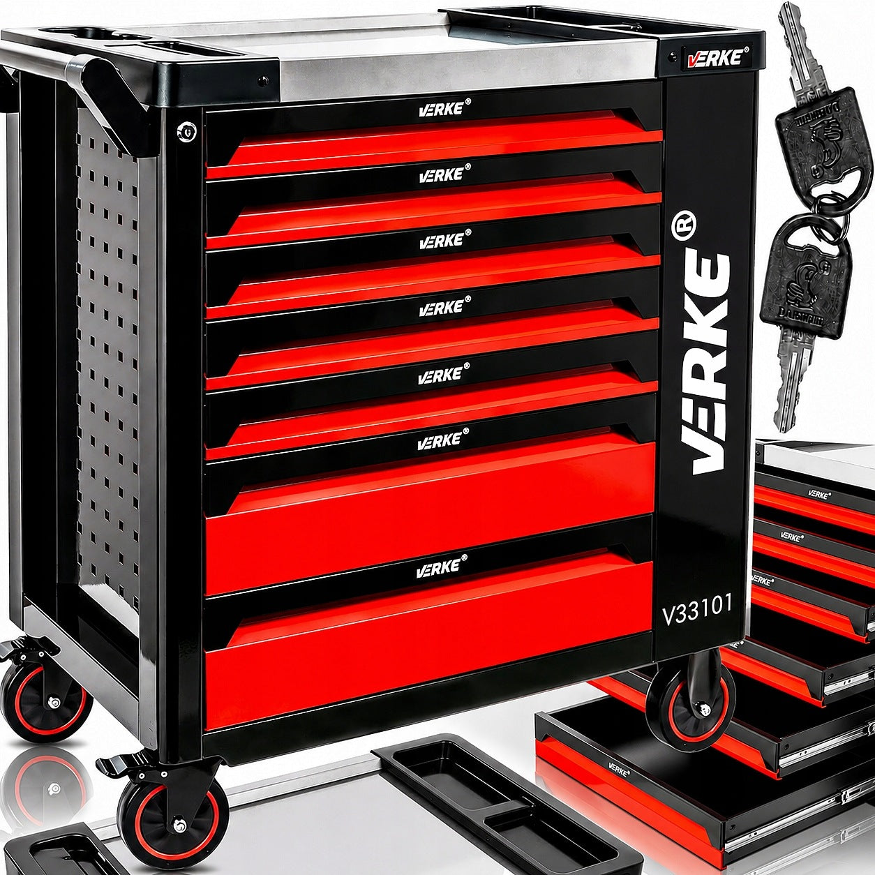 WORKSHOP TOOL CABINET SERVICE TOOL CART 7 DRAWERS