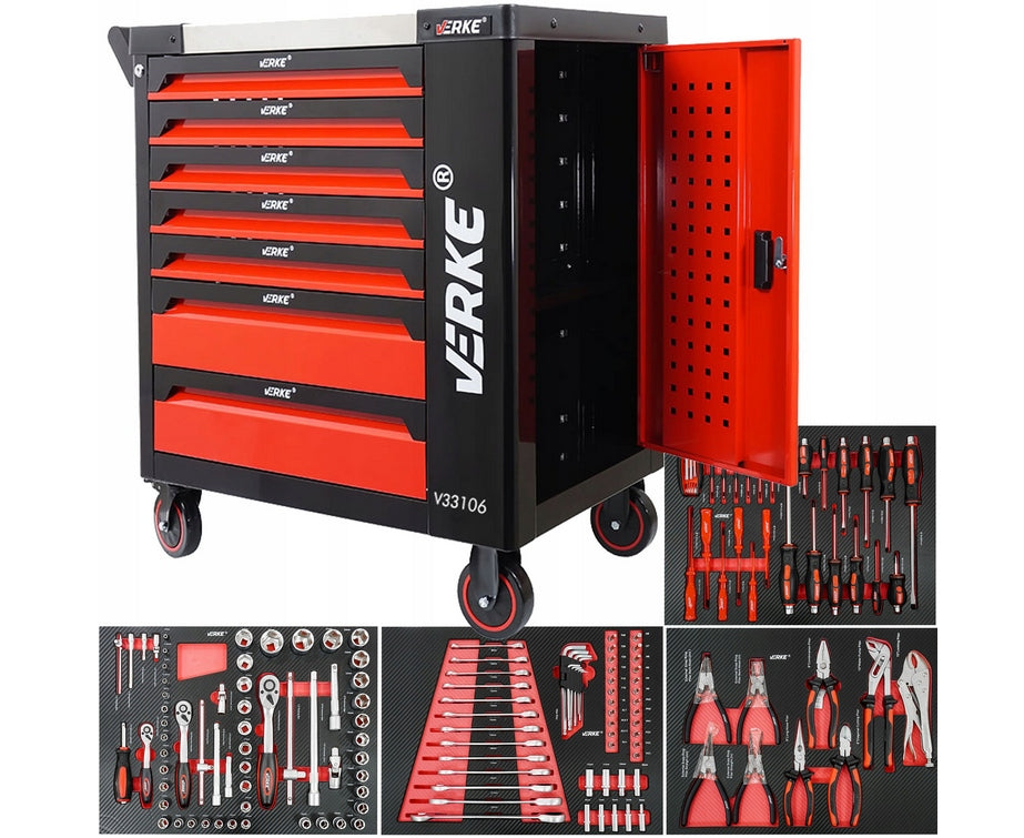 WORKSHOP TOOL CABINET SERVICE TOOL TROLLEY WITH TOOLS 155