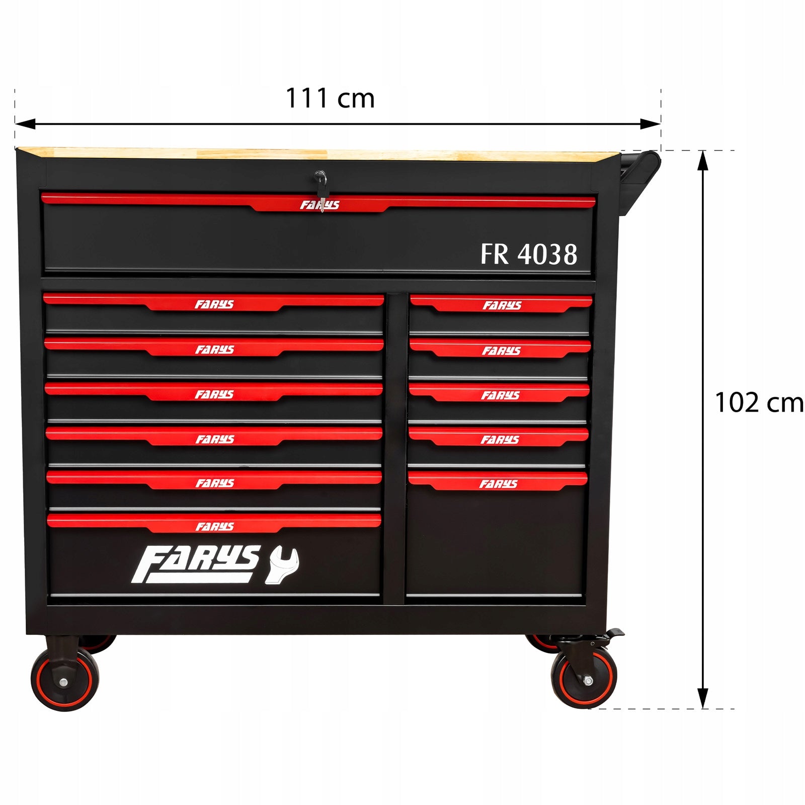 WORKSHOP TOOL CABINET TROLLEY LARGE WITH EQUIPMENT 12 DRAWERS FARYS Accessories included yes