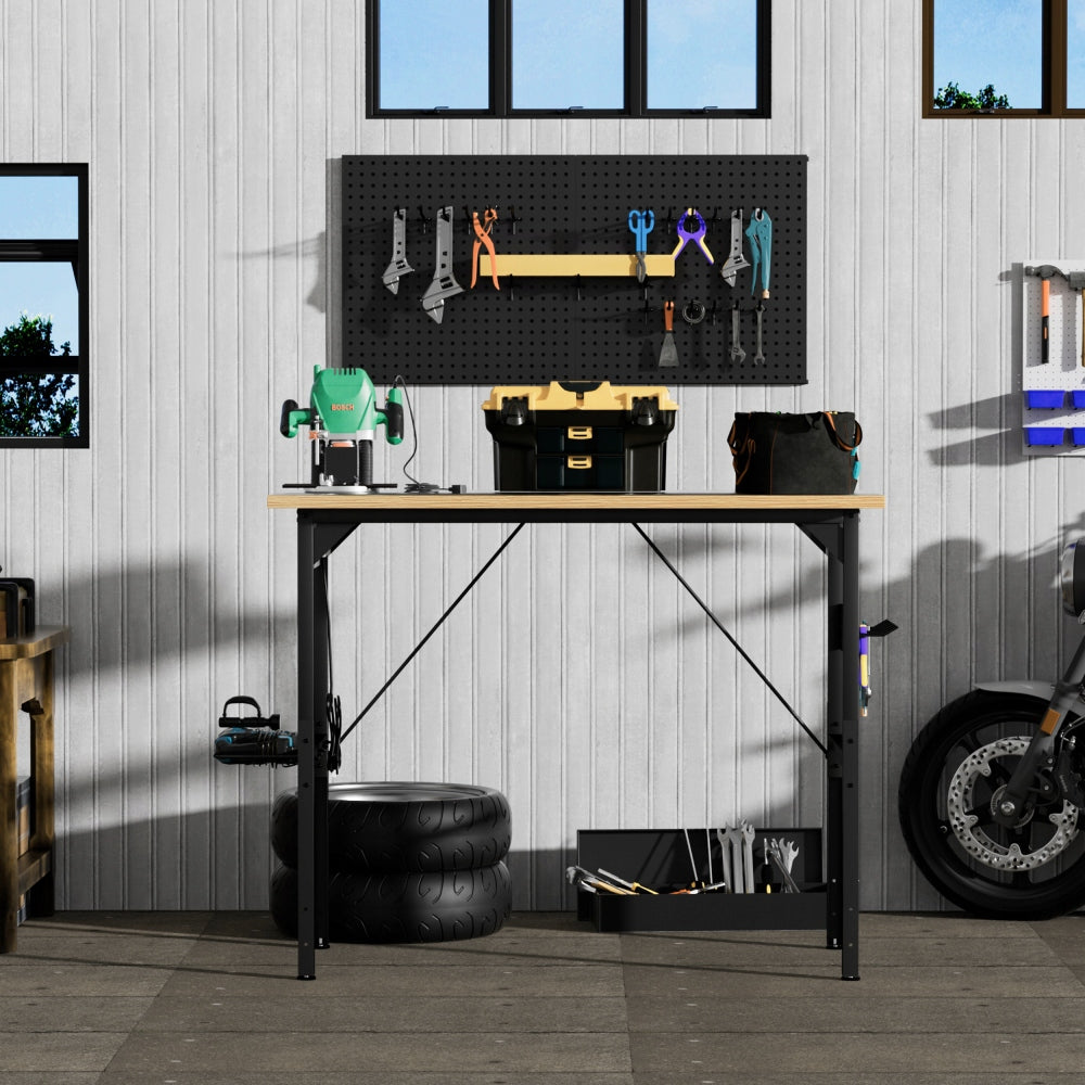 WORKSHOP TOOL TABLE FOR GARAGE STUDIO SOLID LARGE COUNTERTOP HOOKS Packaging status original