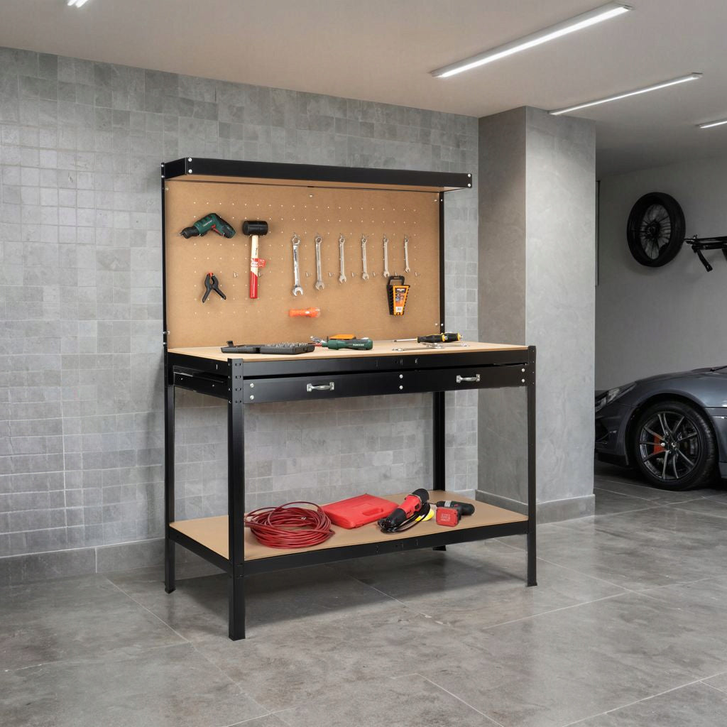 WORKSHOP TOOL TABLE FOR GARAGE WORKSHOP SOLID LARGE COUNTERTOP HOOKS Brand Gockowiak