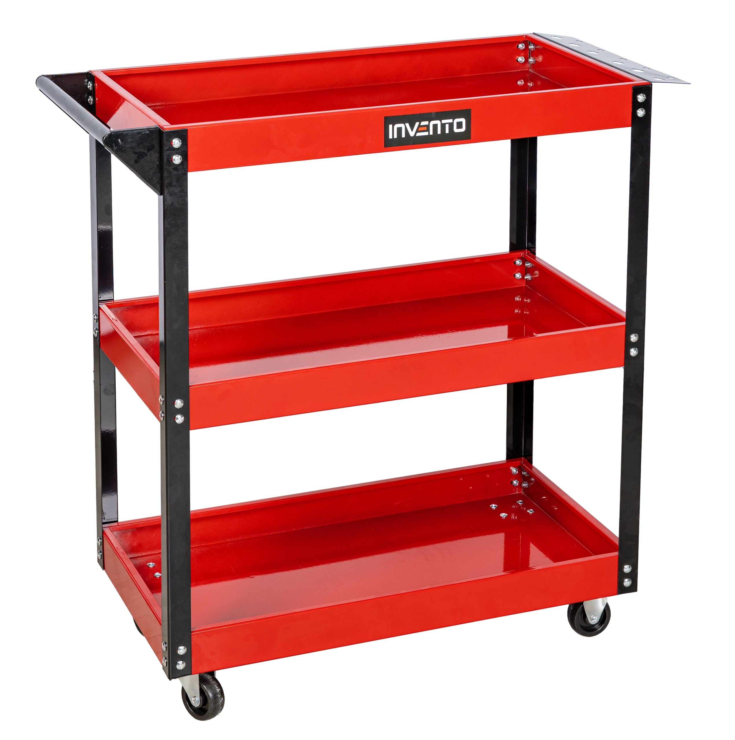 WORKSHOP TROLLEY TOOL CABINET 3 SHELVES SWIVEL WHEELS WITH BRAKE