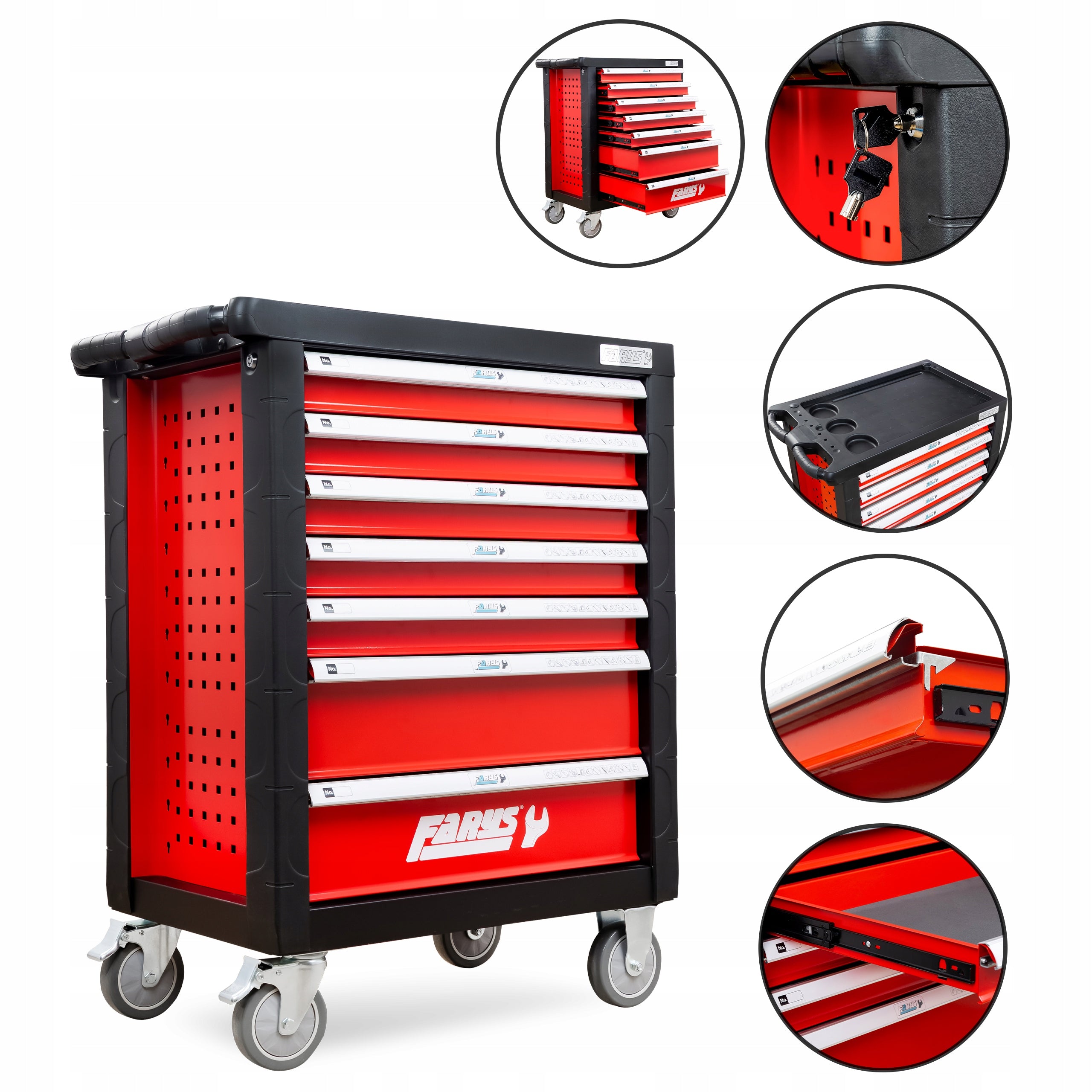 WORKSHOP TROLLEY TOOL CABINET ON WHEELS MOBILE STRONG FR4033-1 C