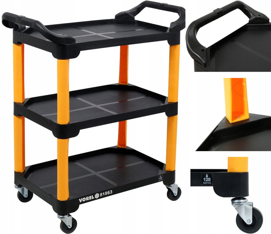 WORKSHOP TROLLEY Vorel 81863 Composite 3 Shelves Load capacity 120 kg