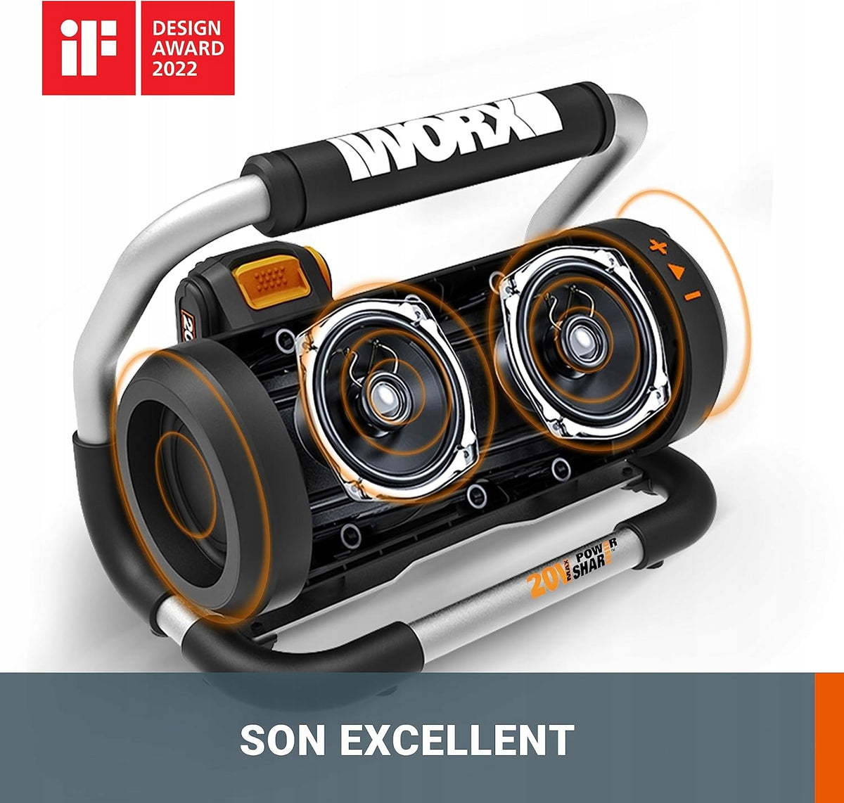 WORX WX009.9 Speaker 20V Bluetooth 30W AC DC black Model other