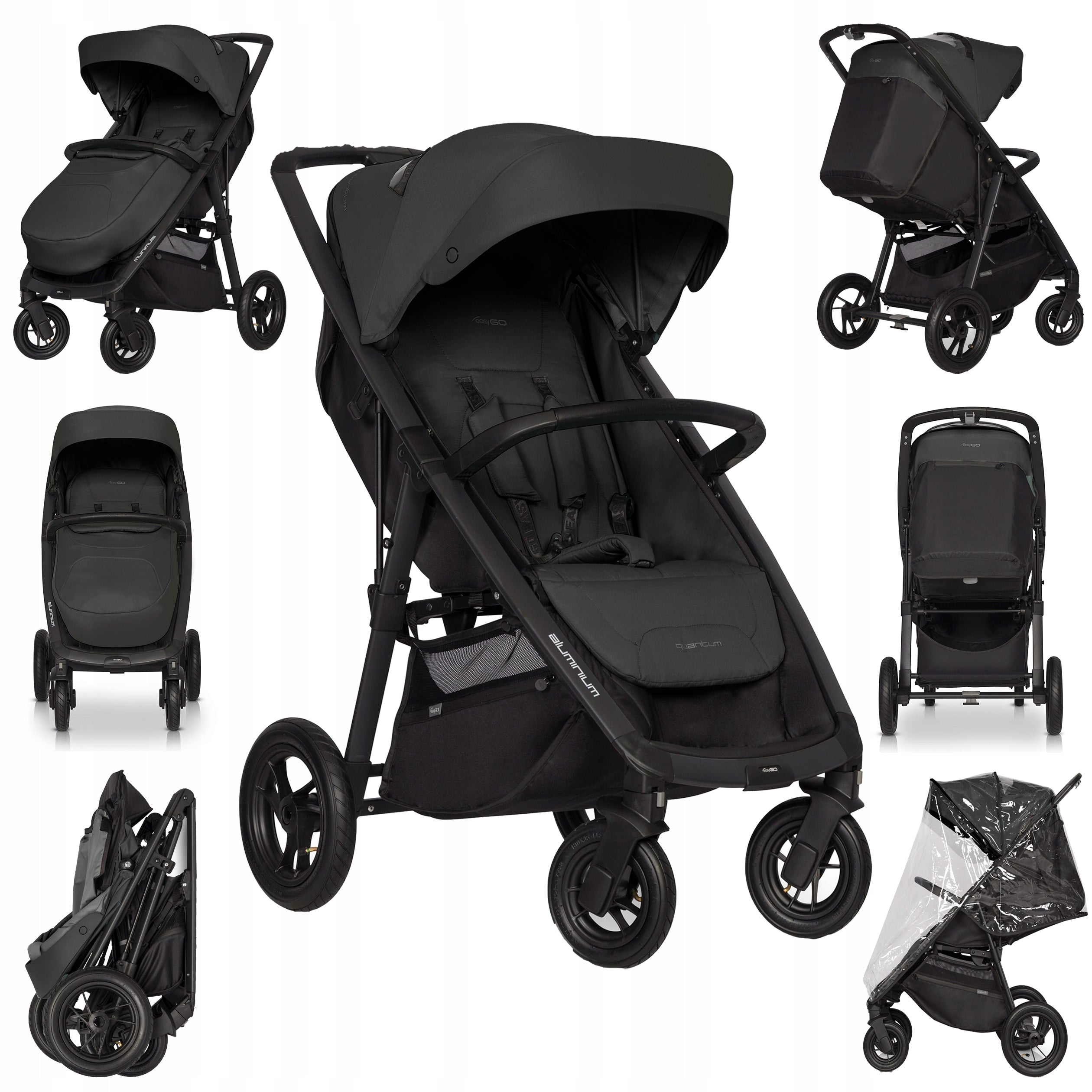 Easy go Sportkinderwagen Quantum, Basalt 