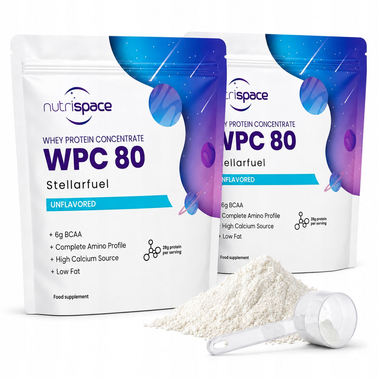 WPC Protein 80 2100 g Nutrispace 100% Pure Composition Without Sweeteners