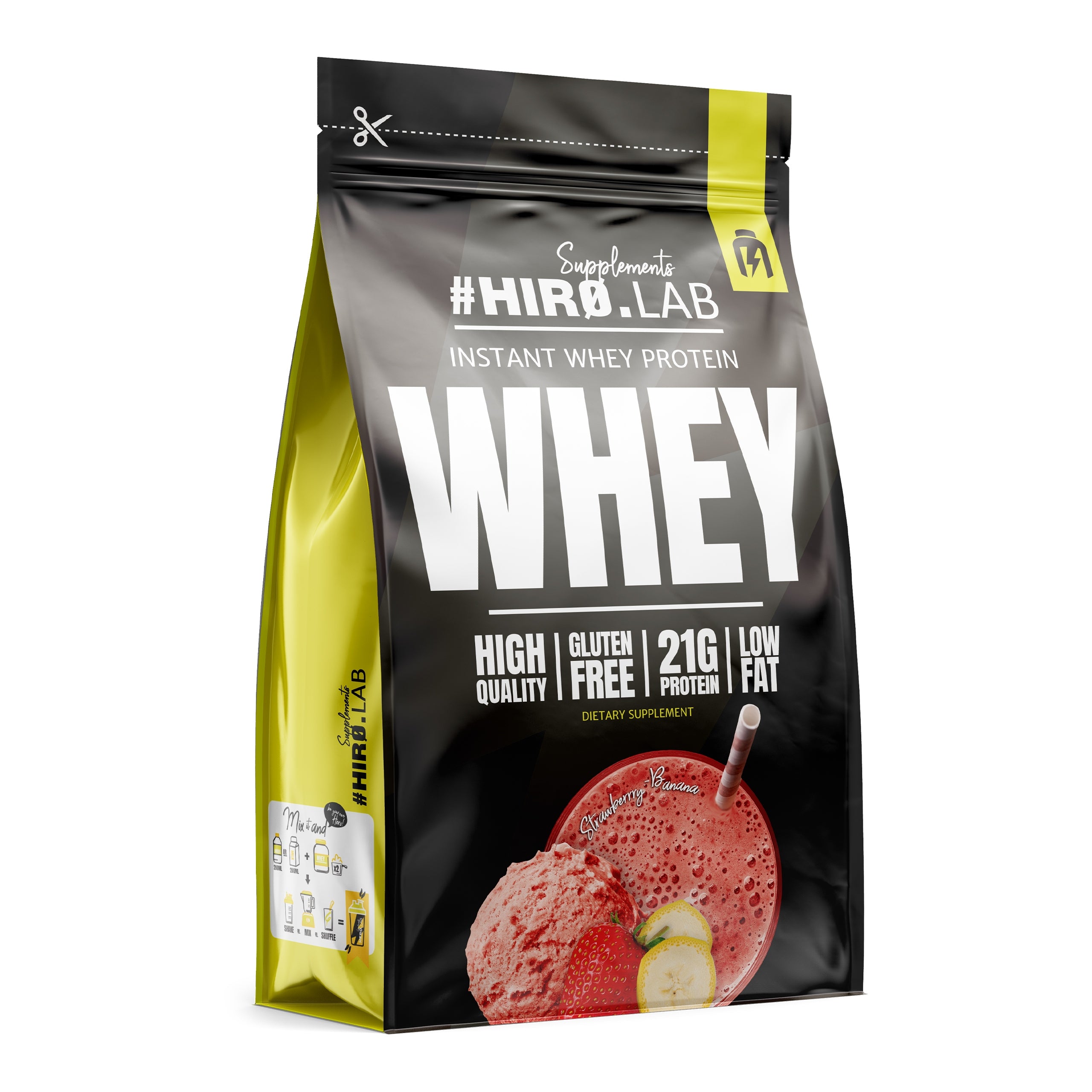 WPC Protein Conditioner HIRO.LAB 750g Strawberry Banana Whey Protein 25p Expiration date at least six months from the date of purchase