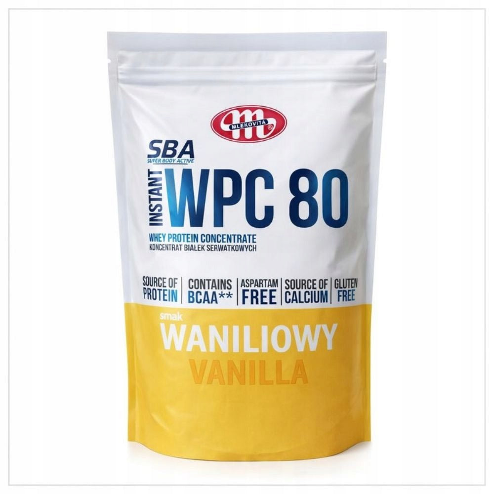 WPC protein 80 Mlekovita vanilla 700g, whey protein concentrate Packaging status original