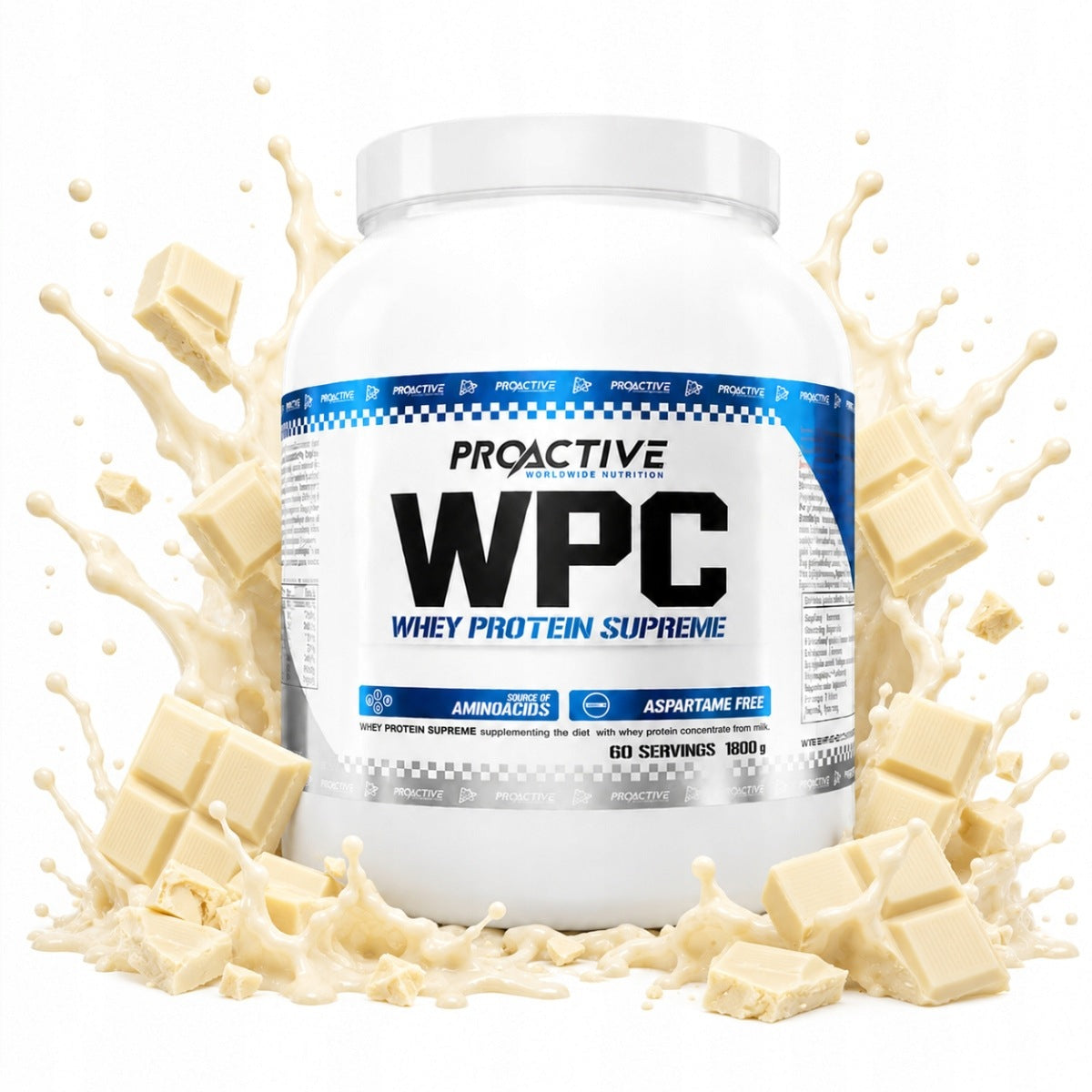 WPC whey protein supplement Proactive Whey 1800g WHITE CHOCOLATE