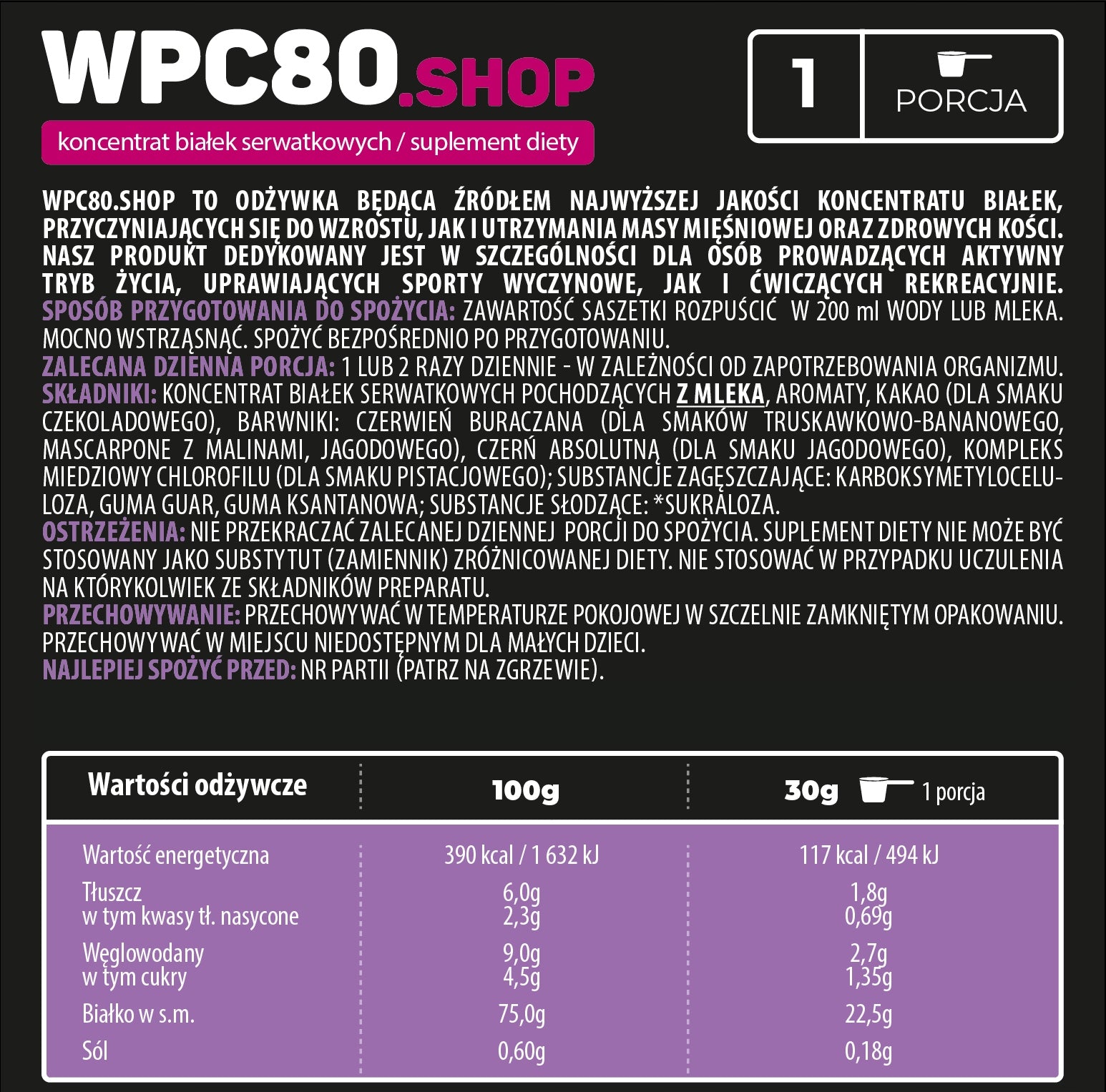 WPC80.shop mascarpone with raspberries 30g Endorfina.shop Packaging status original