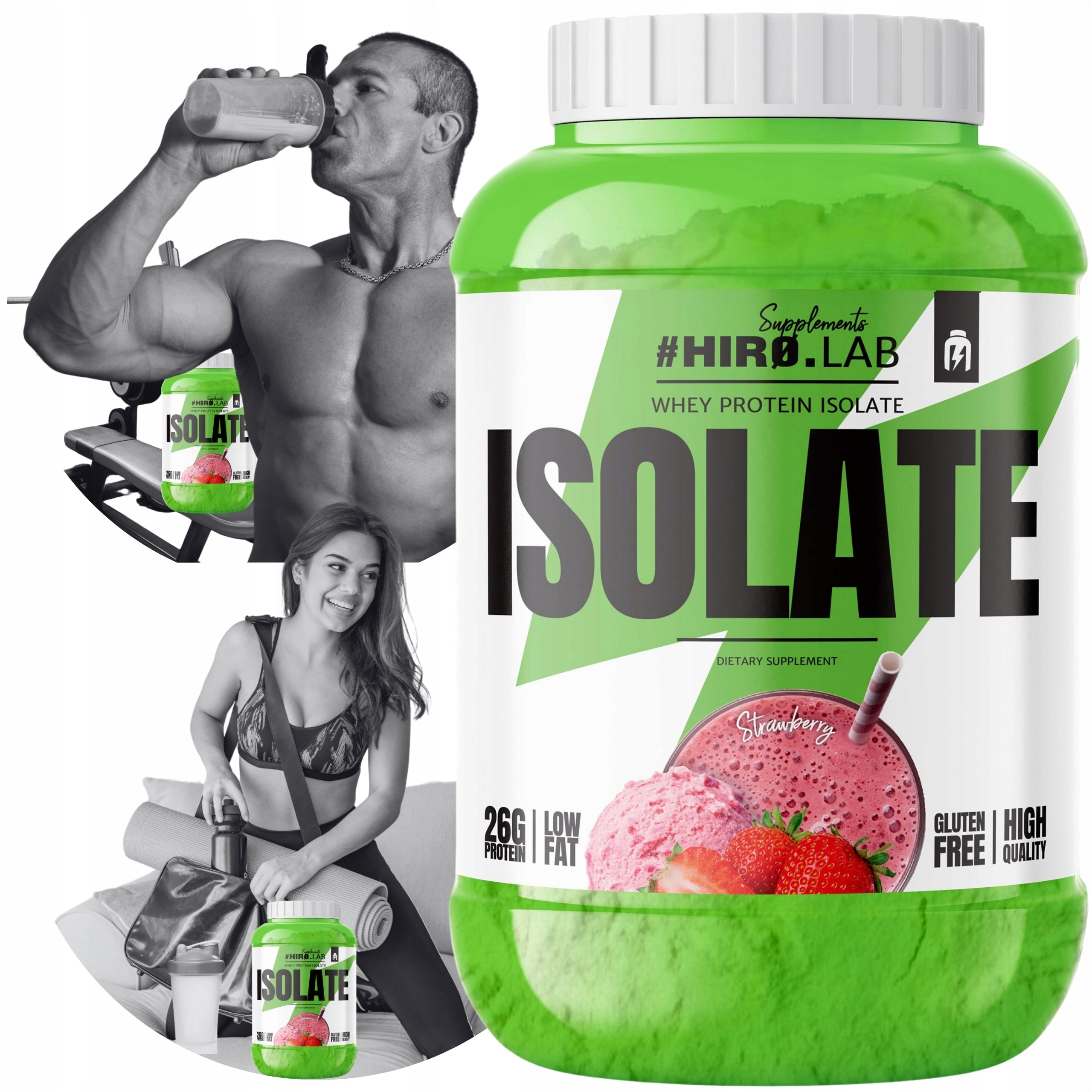 WPI Whey Protein Isolate Conditioner Isolate 1800 g HIRO Strawberry