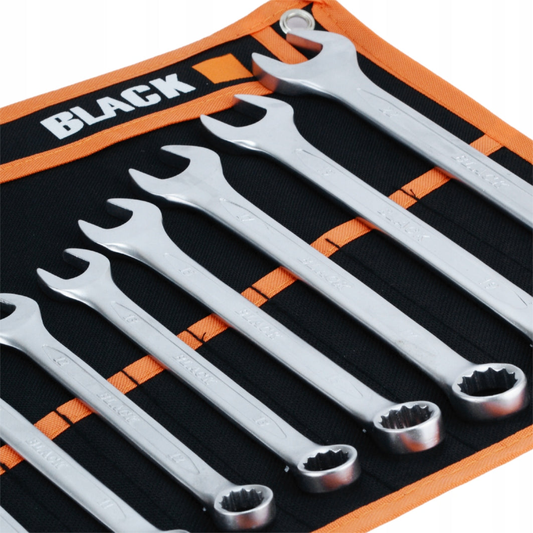 WRENCHE SET OPEN RING WRENCHES 6-22mm COLD STEMP HEATED 12pc CRV BLACK Key type combination