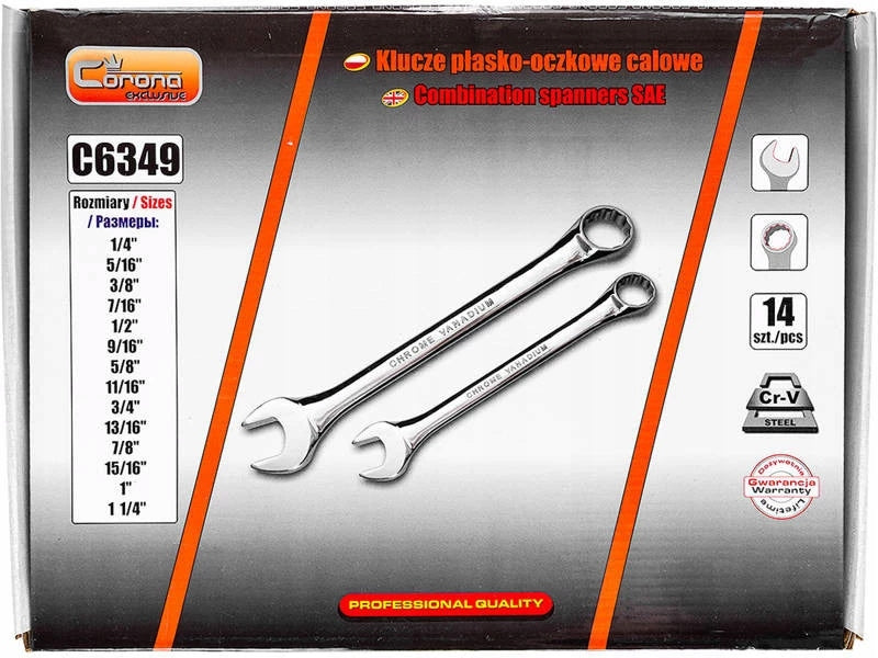 WRENCHES 1/4"-1" 14pcs RICHMANN C6349 Key type combination